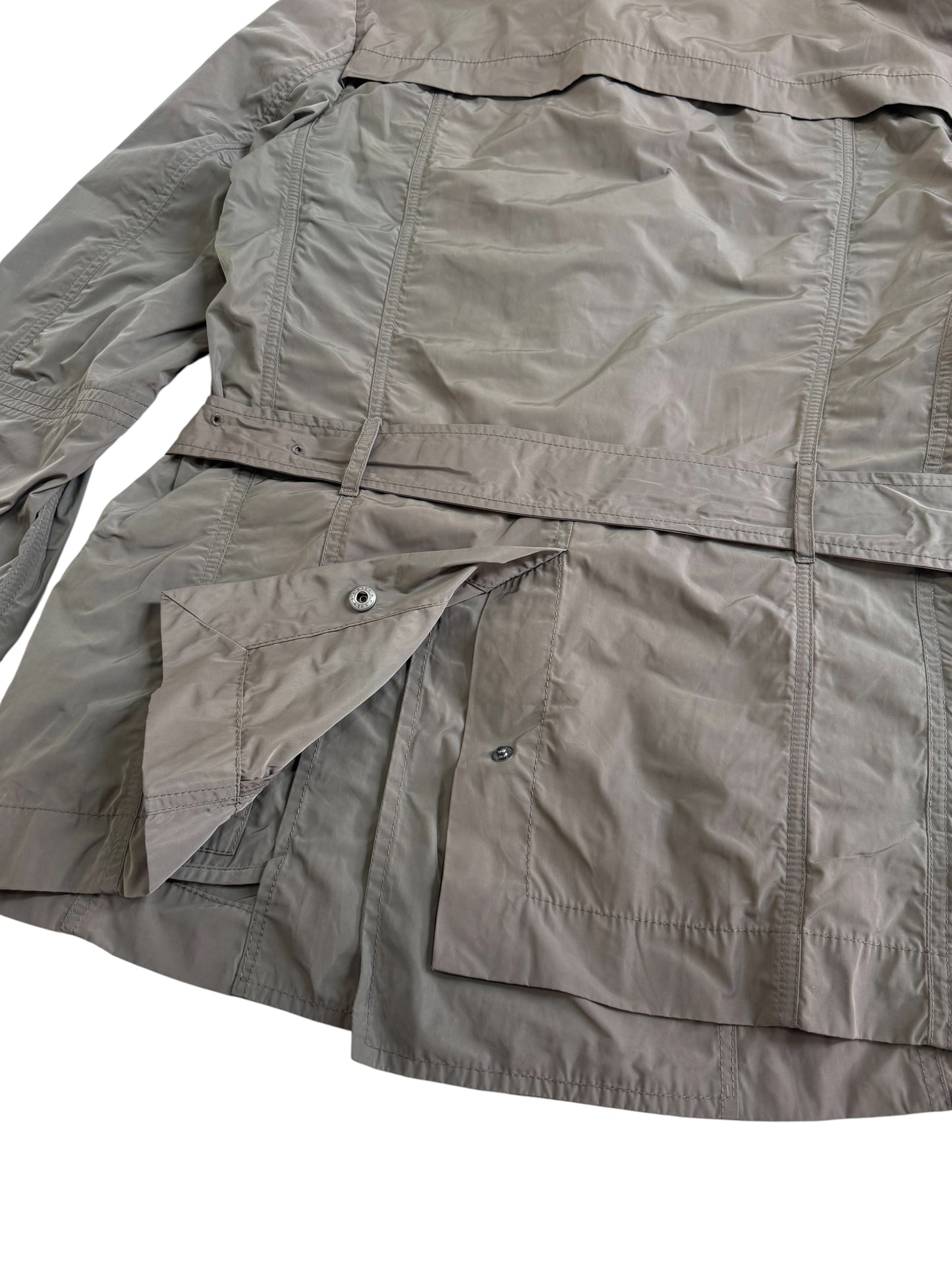 Diesel Lightweight Belted Trench Jacket Military Field Coat Olive Grey