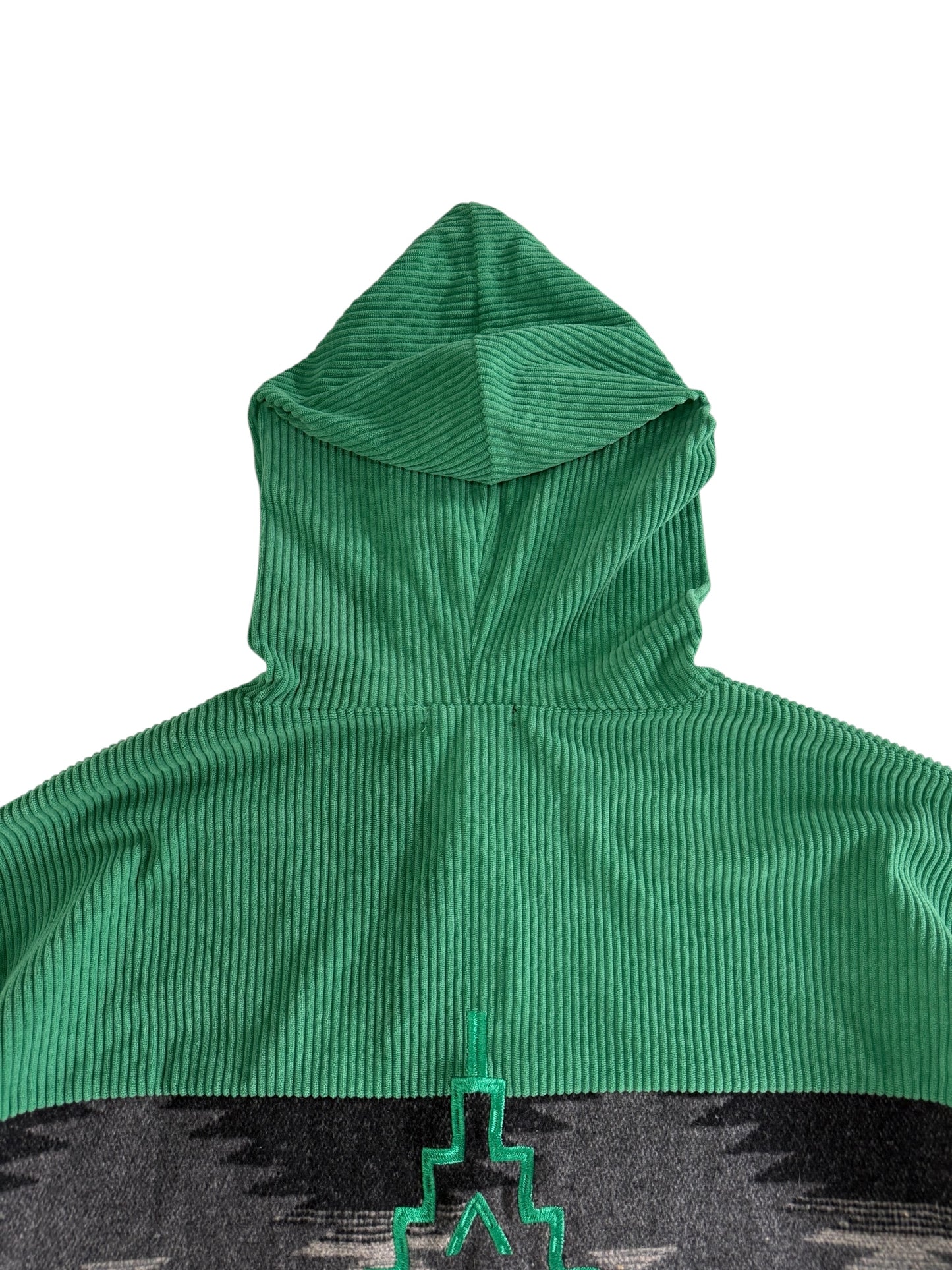 Amina Corduroy Baja Hoodie Southwestern Pullover Jacket