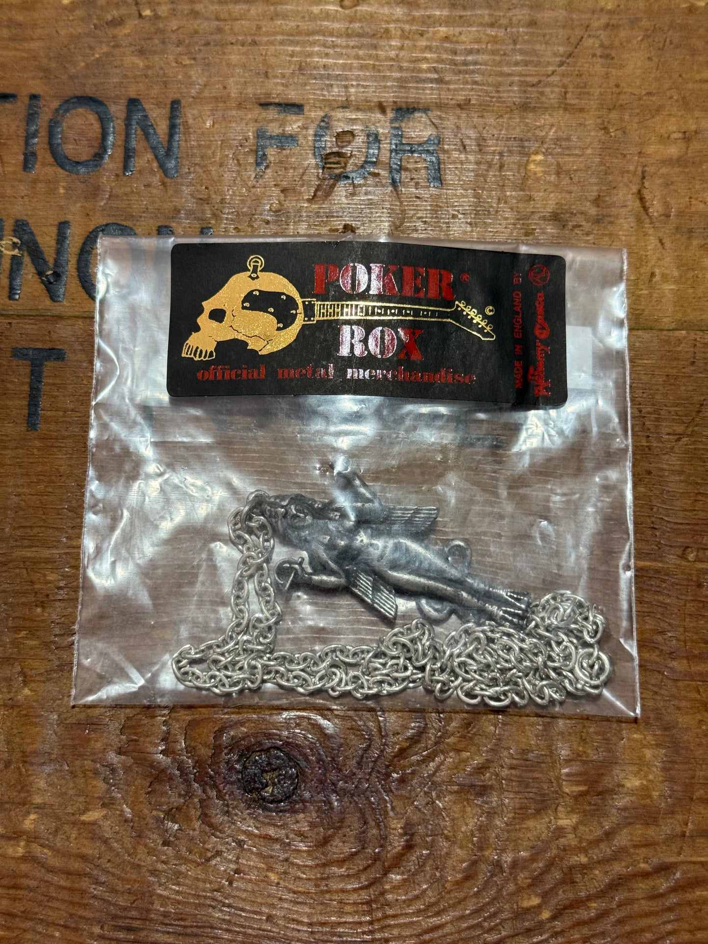 Vintage NOS 1997 Poker Rox Cradle Of Filth Pendant Necklace Made in England