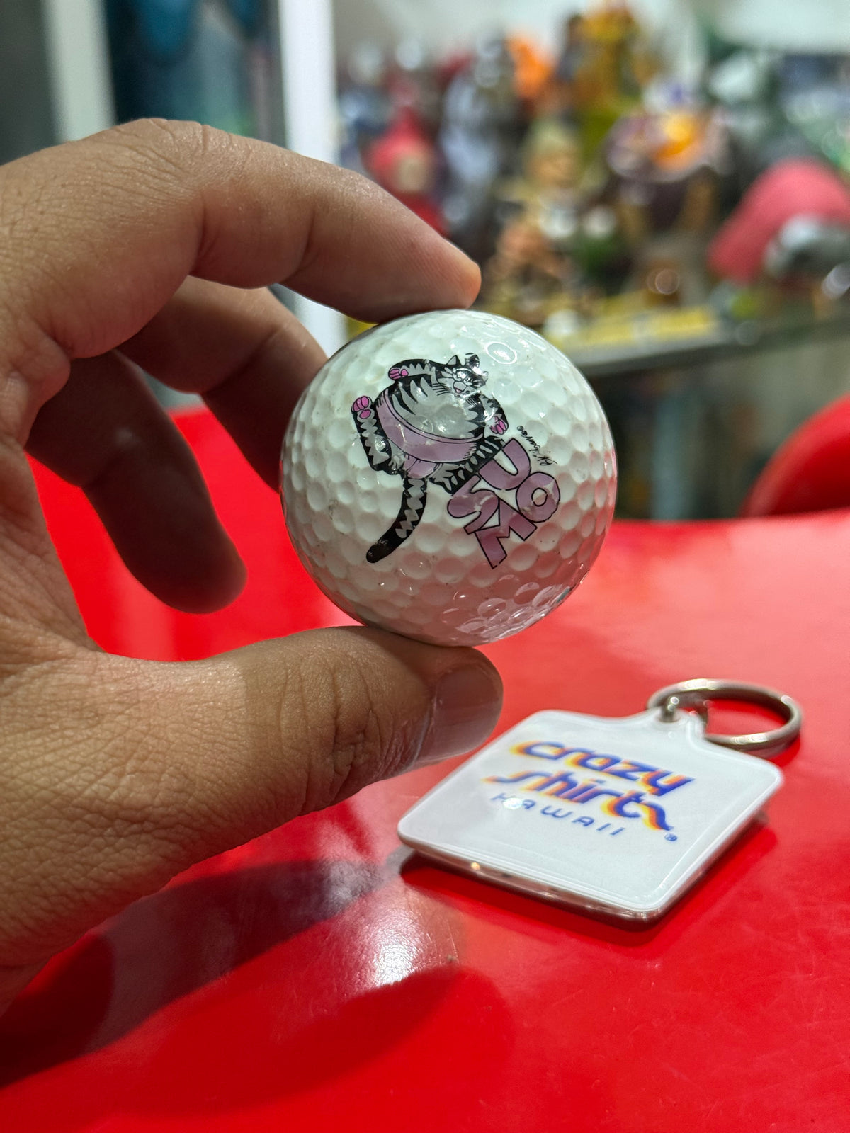 Vintage Crazy Shirts Hawaii B. Kliban Cat Golf Ball & Keychain Lot