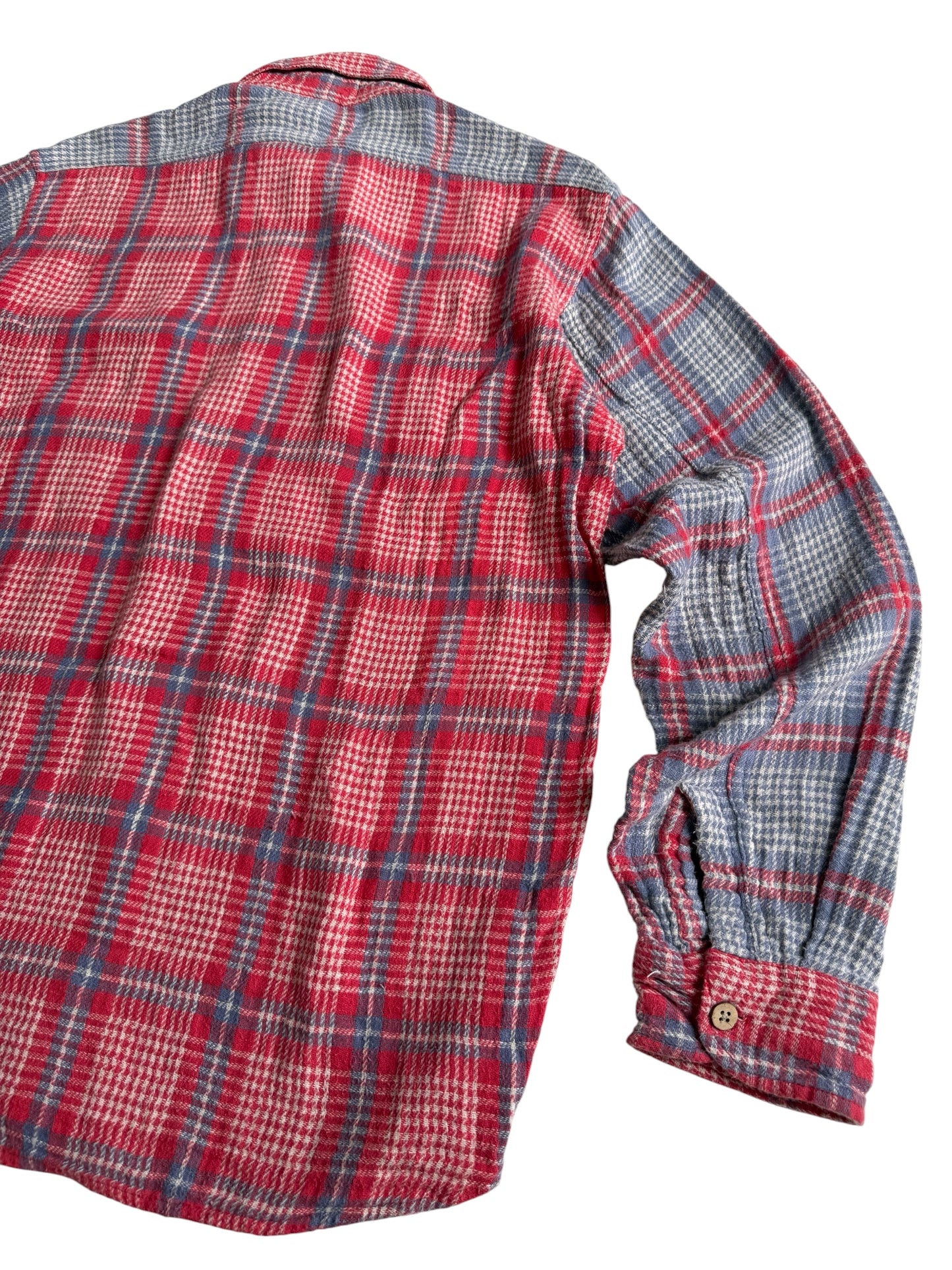 Hanalei Reversible Patchwork Flannel Shirt Japanese Brand Distressed Plaid