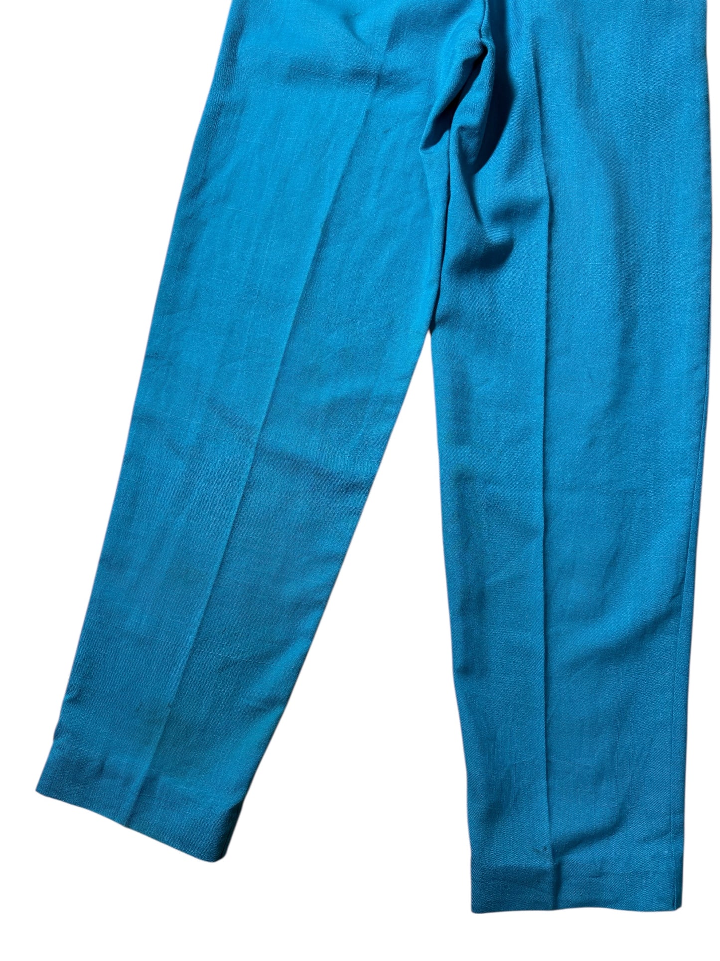 Vintage Cotler Pleated Trousers Teal Blue Classic American Slacks