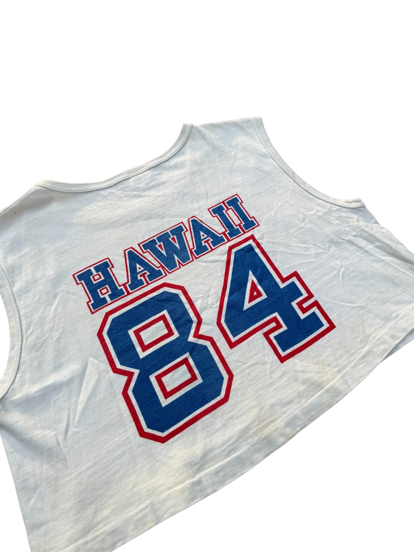 Vintage 1980s Hawaii 84 Crop Tank Top Crazy Shirts Hawaii