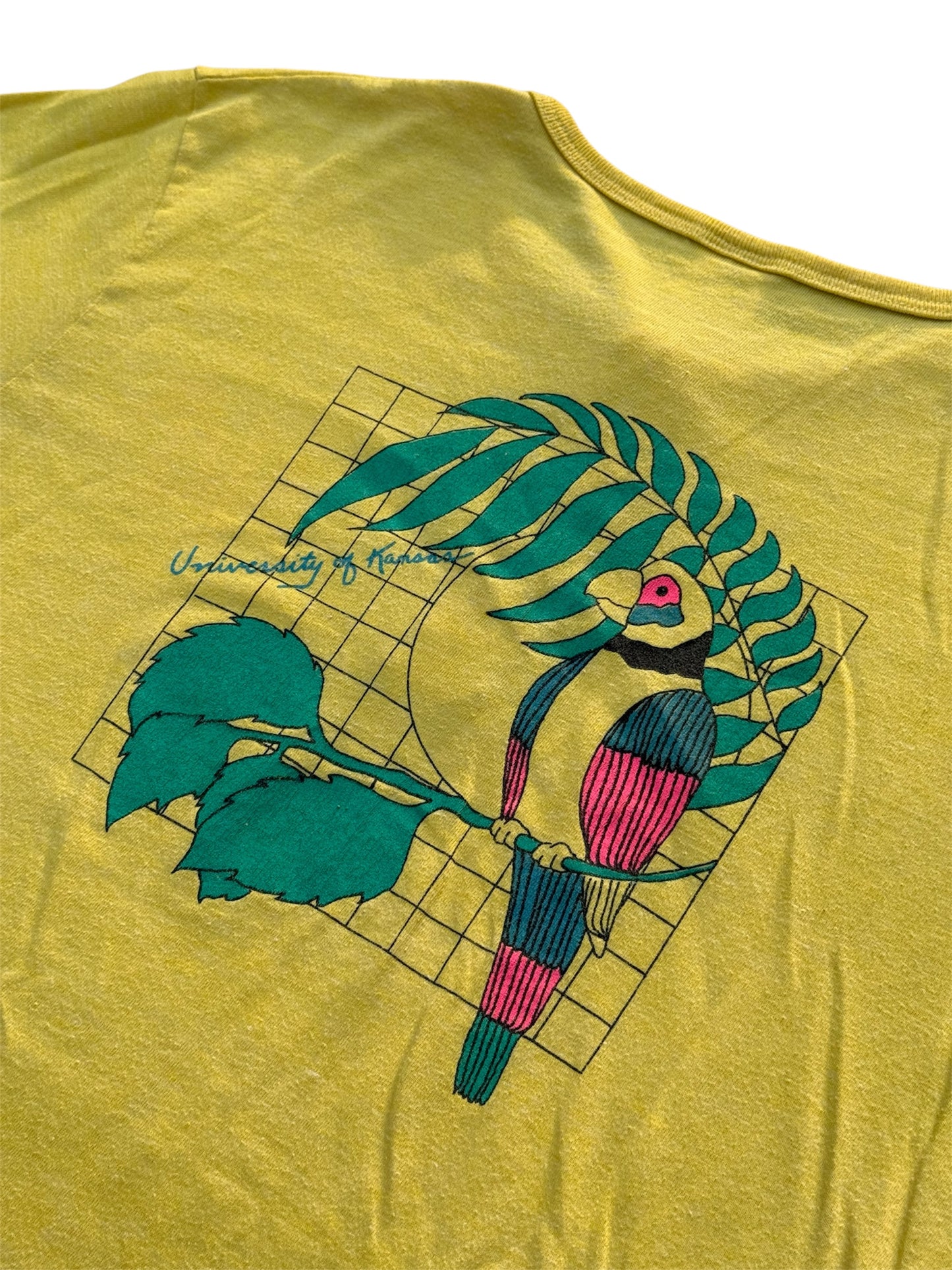 Vintage 1980s University of Kansas Henley Tshirt