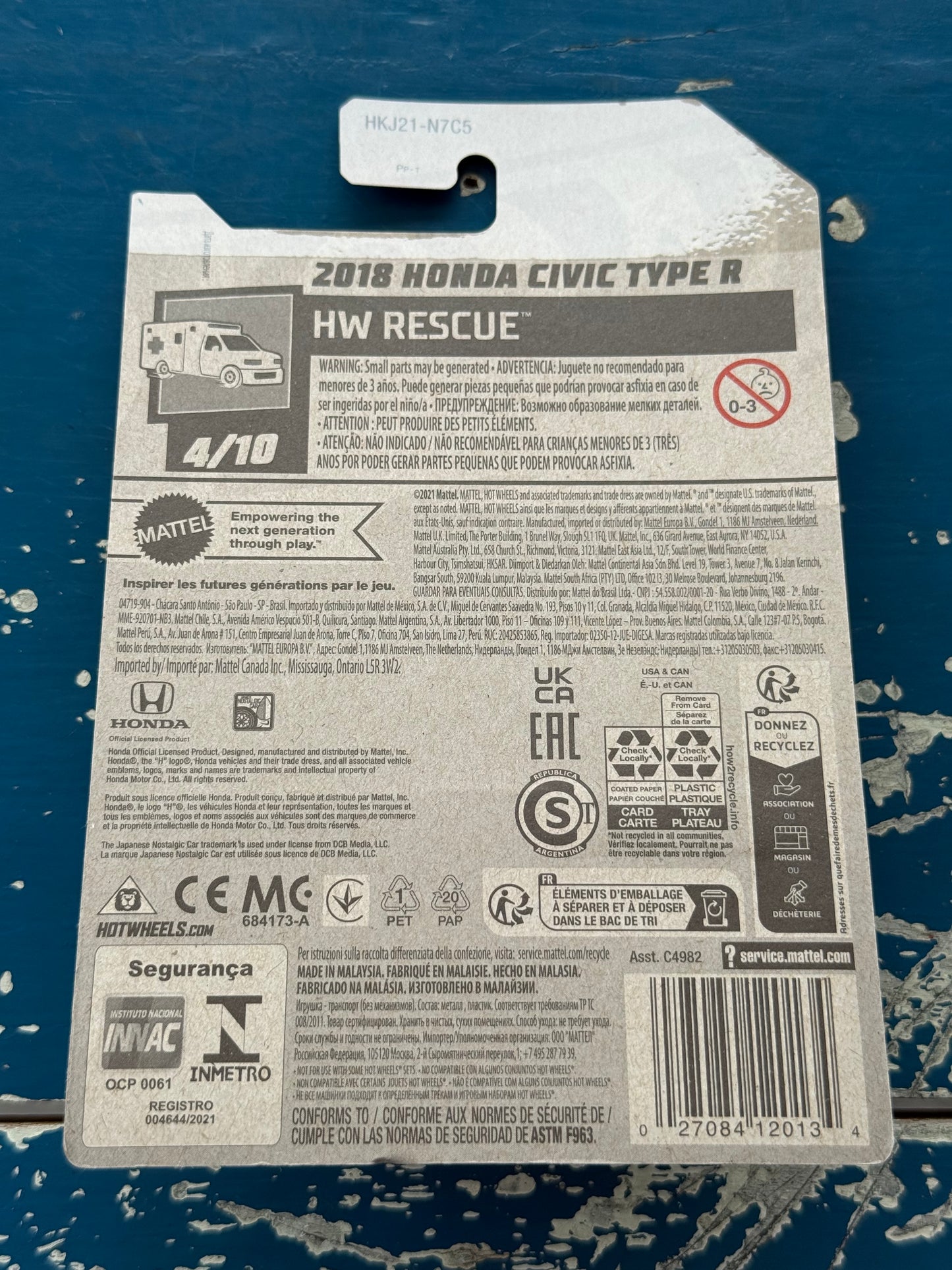 Hot Wheels 2018 Honda Civic Type R