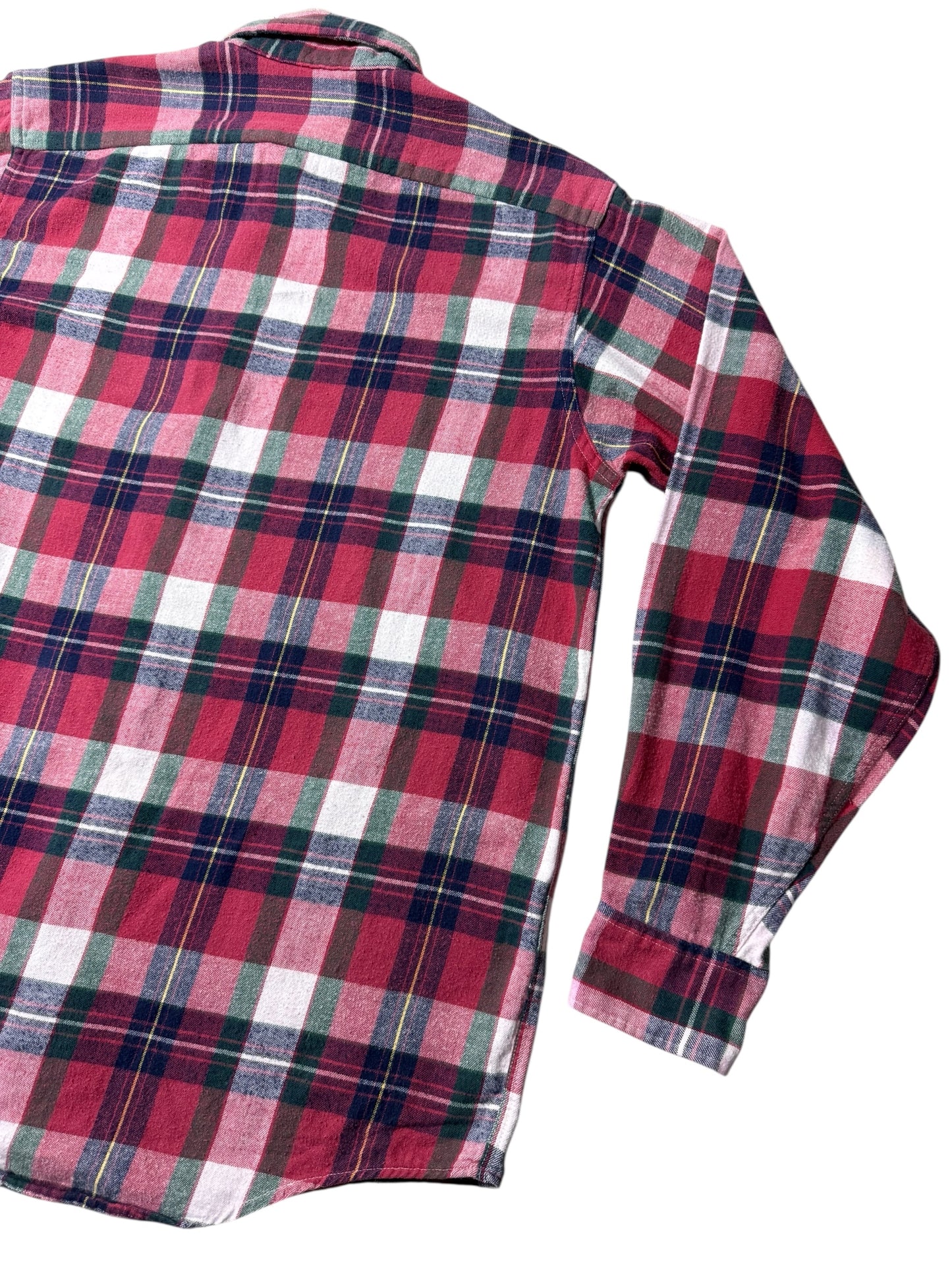 Vintage 1980s LL Bean Plaid Flannel Shirt Made in USA Button Down