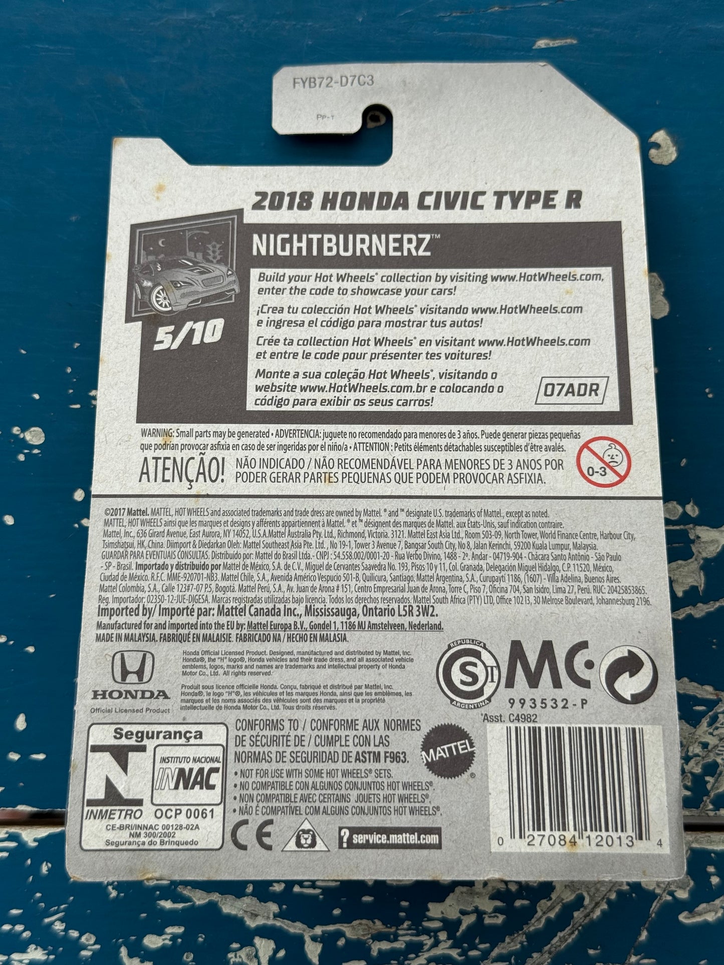 Hot Wheels 2018 Honda Civic Type R