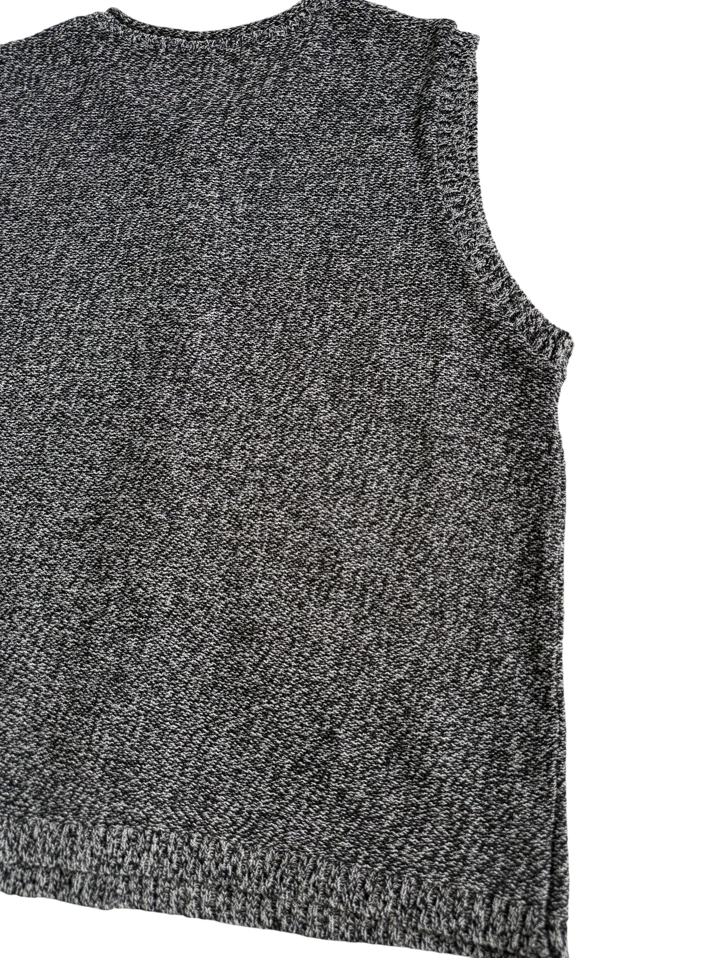 Shine Bourn Leaf Pattern Knit Vest Grey