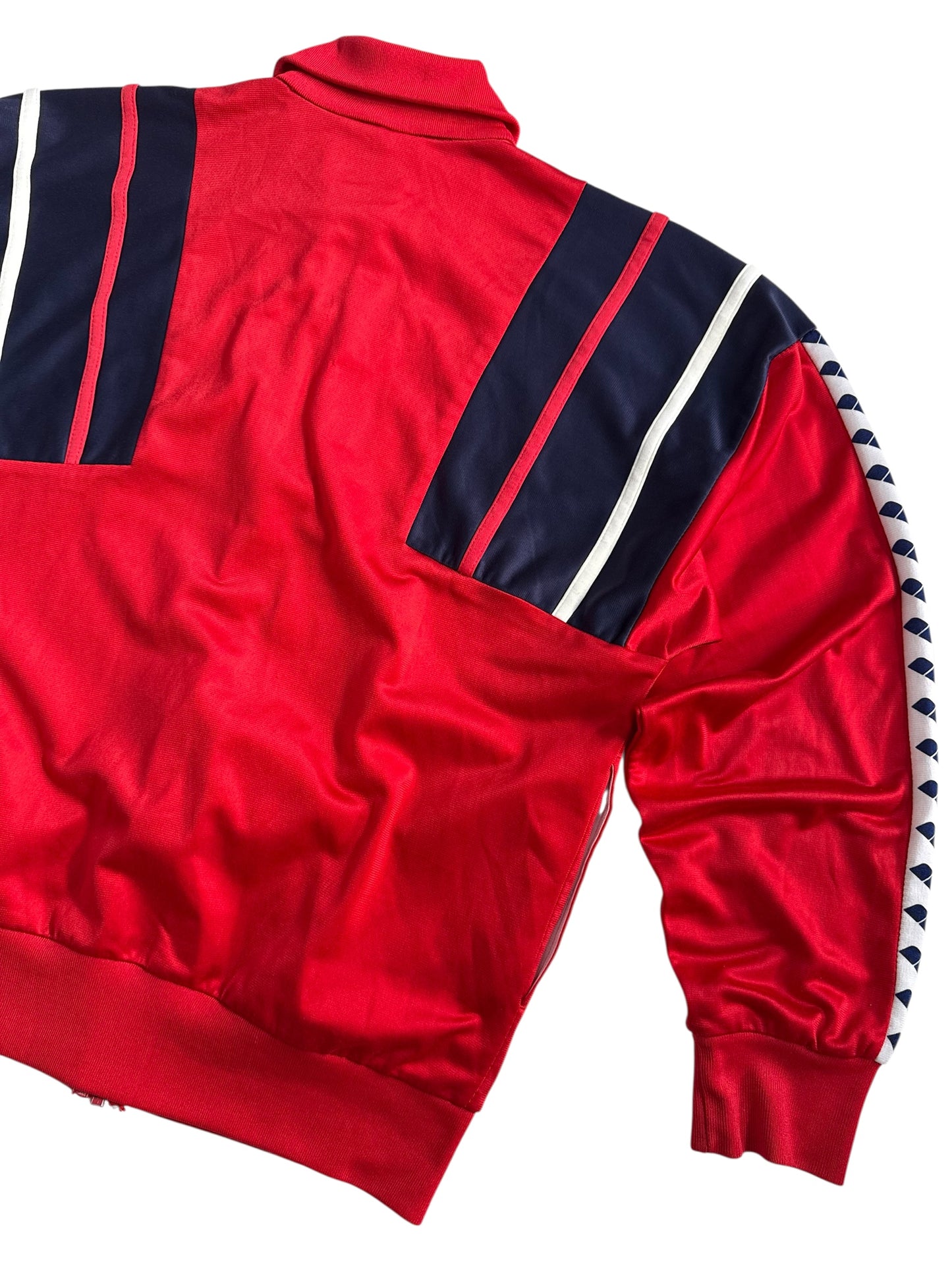 Vintage 80s 90s Arena Track Jacket Side Tape Training Top Red Navy