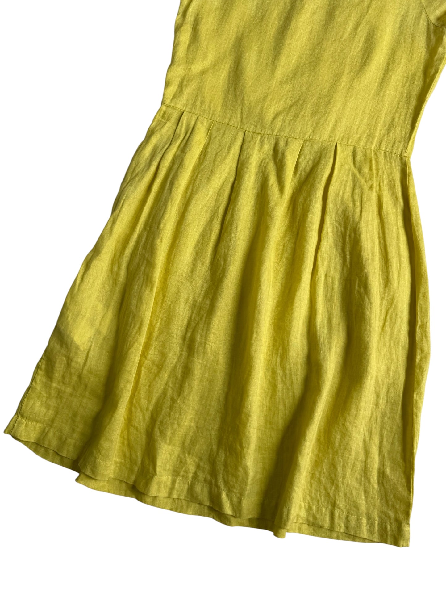 120% Lino Italy Linen Yellow Midi Dress