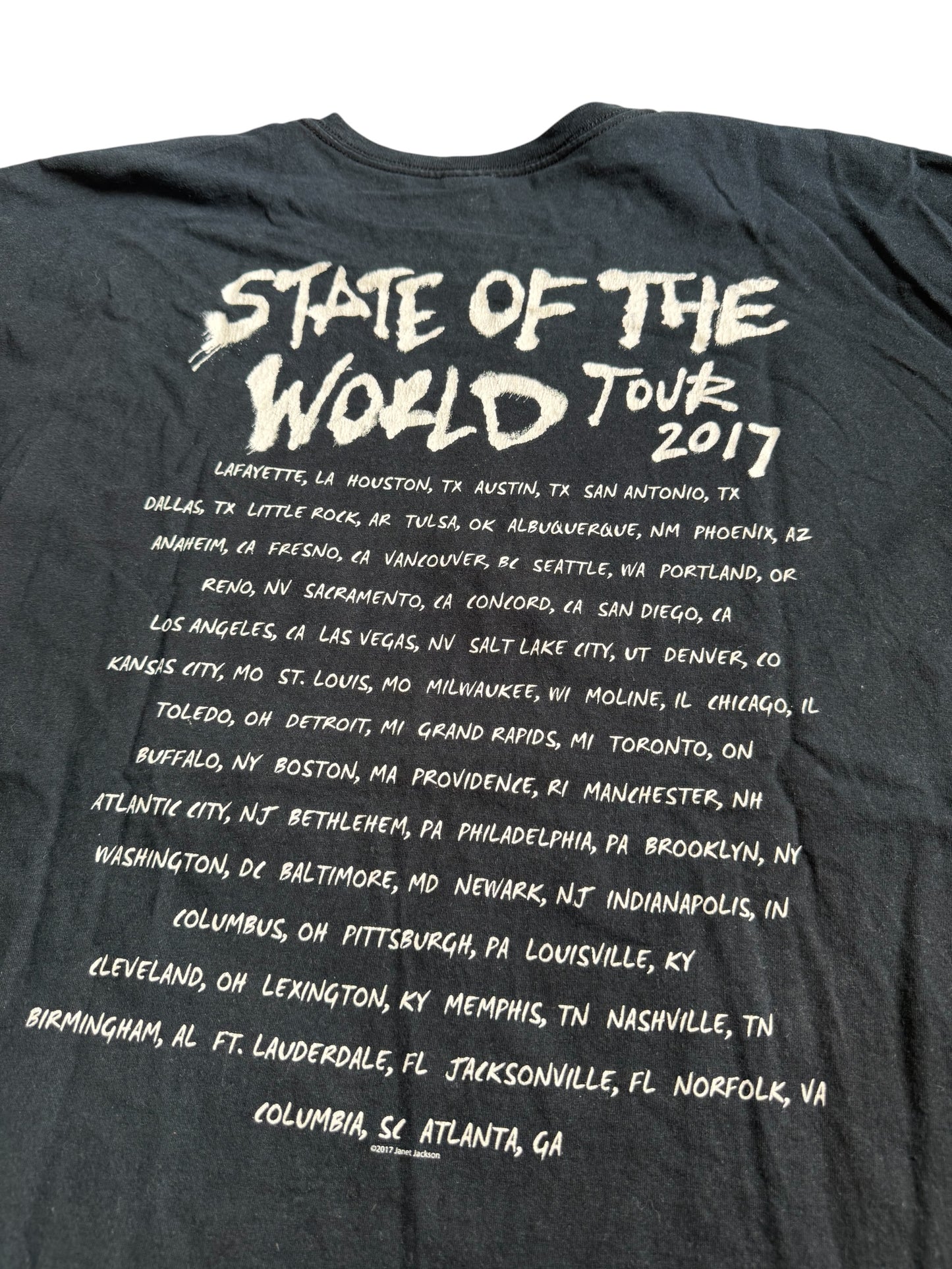 Janet Jackson State Of The World Tour 2017 Tshirt