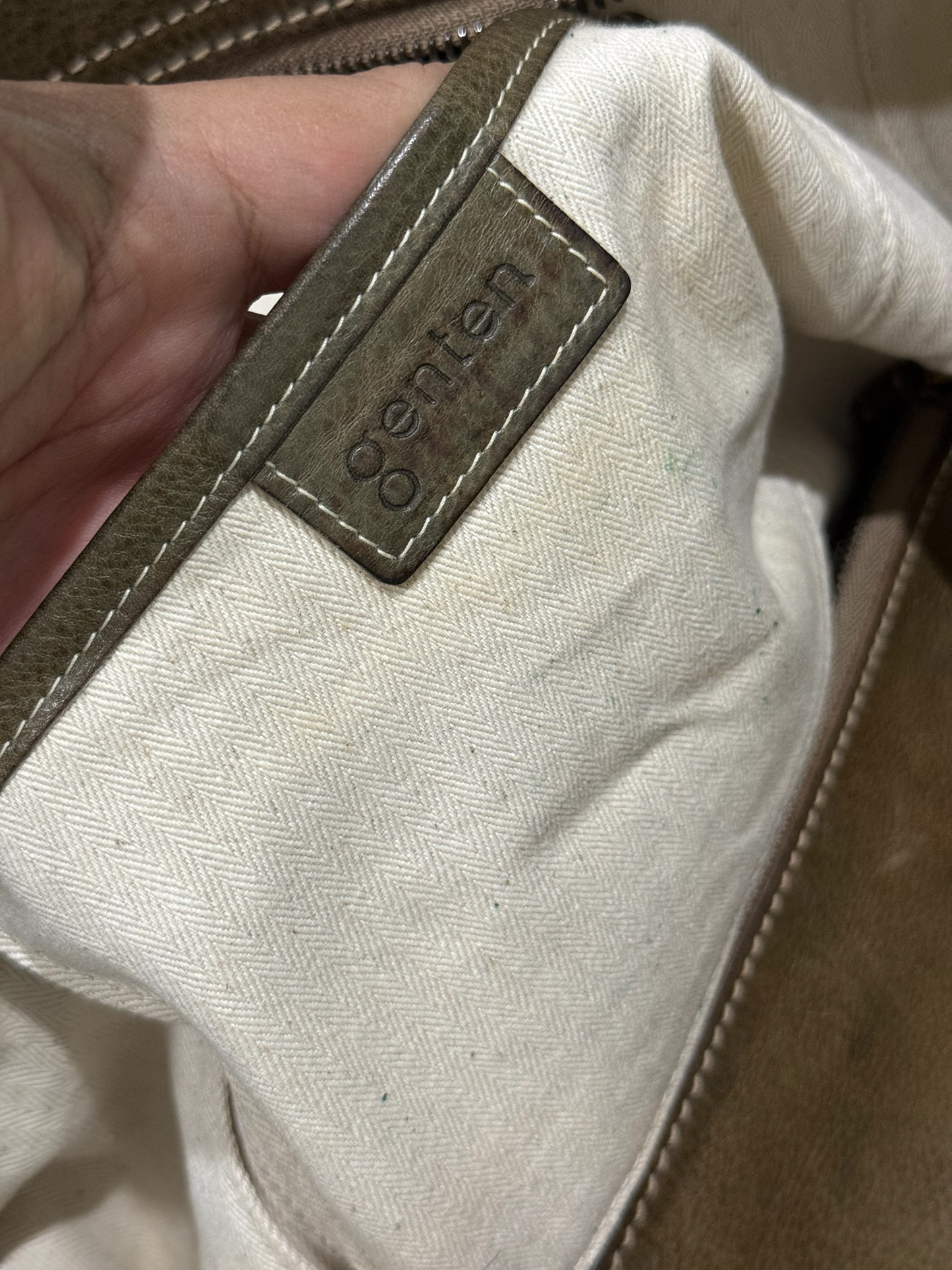 Genten Handcrafted Leather Tote Bag Charm Removable Pouch Japanese Tool Bag