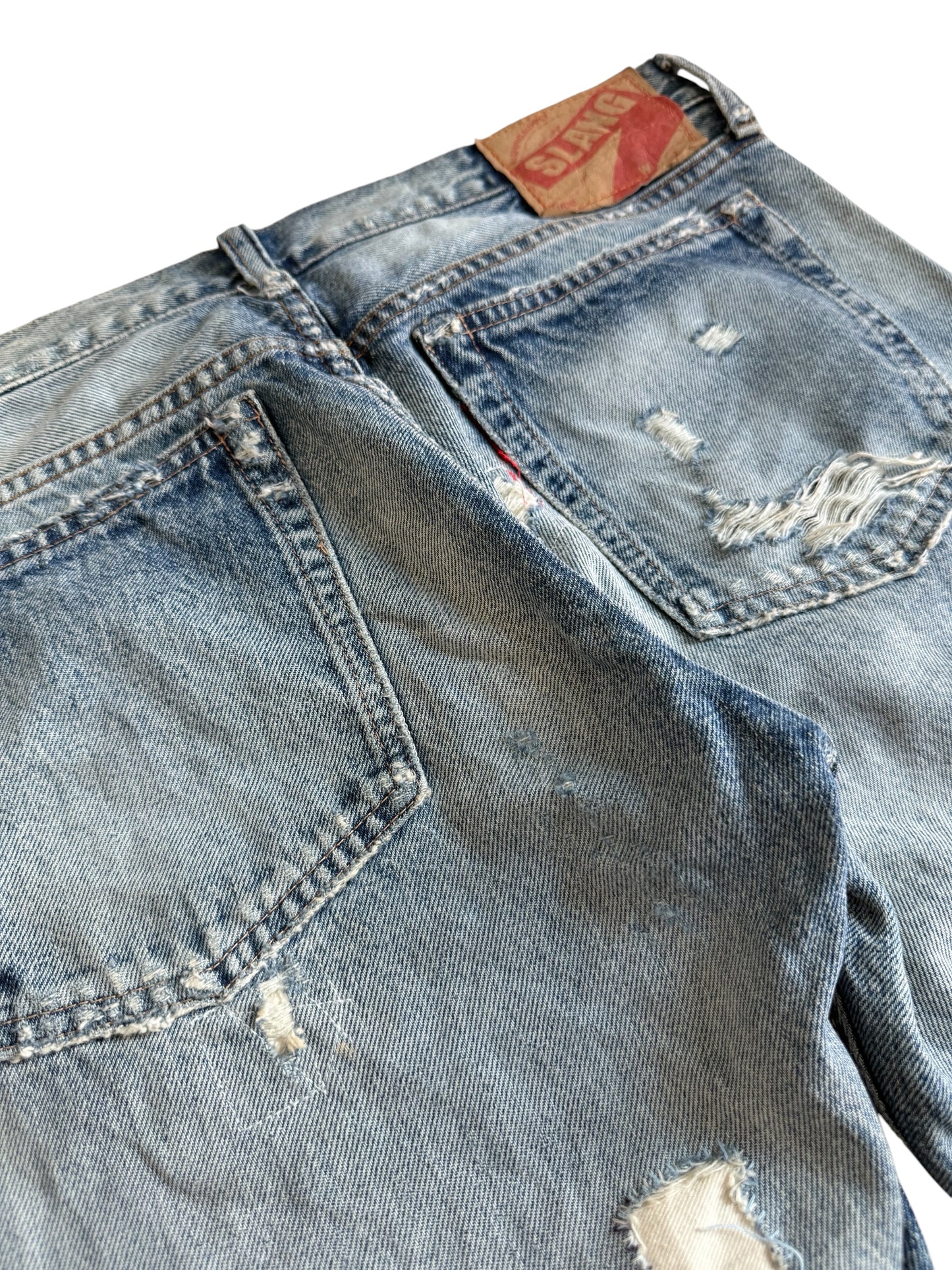 Vintage 2000s RNA SLANG Distressed Repair Denim Jeans