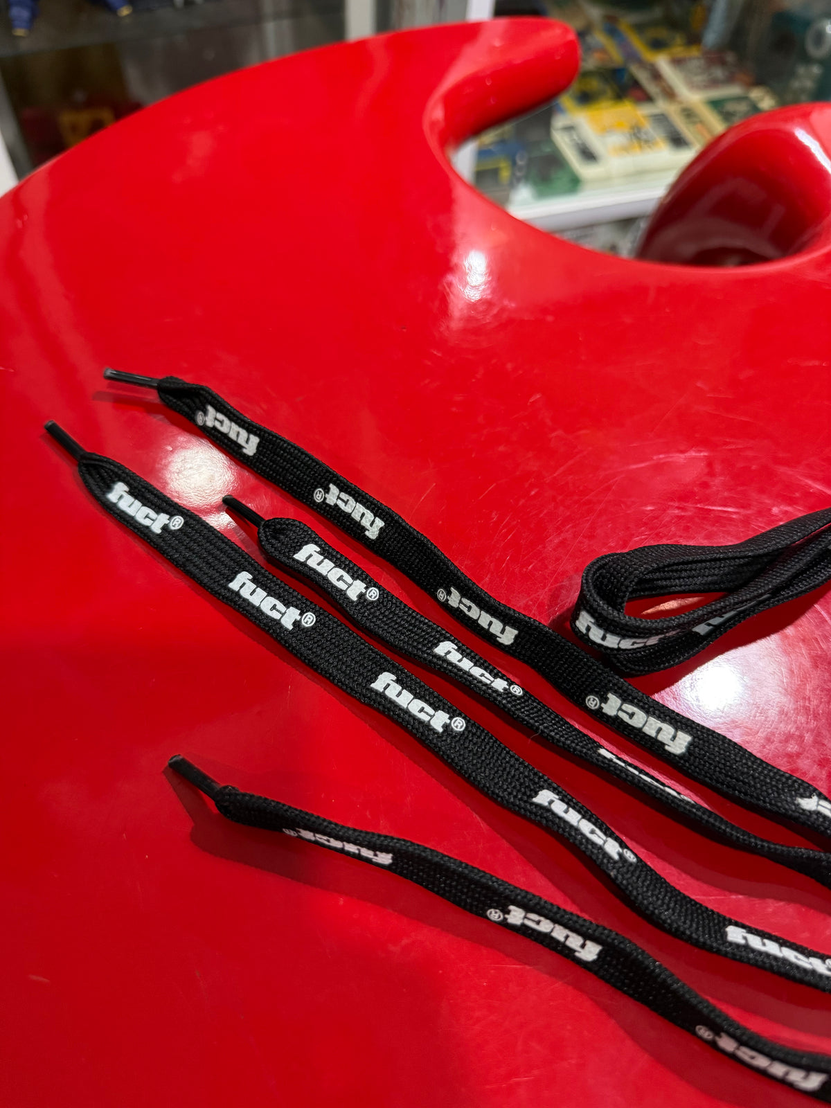 FUCT Logo Shoelaces Black White Streetwear