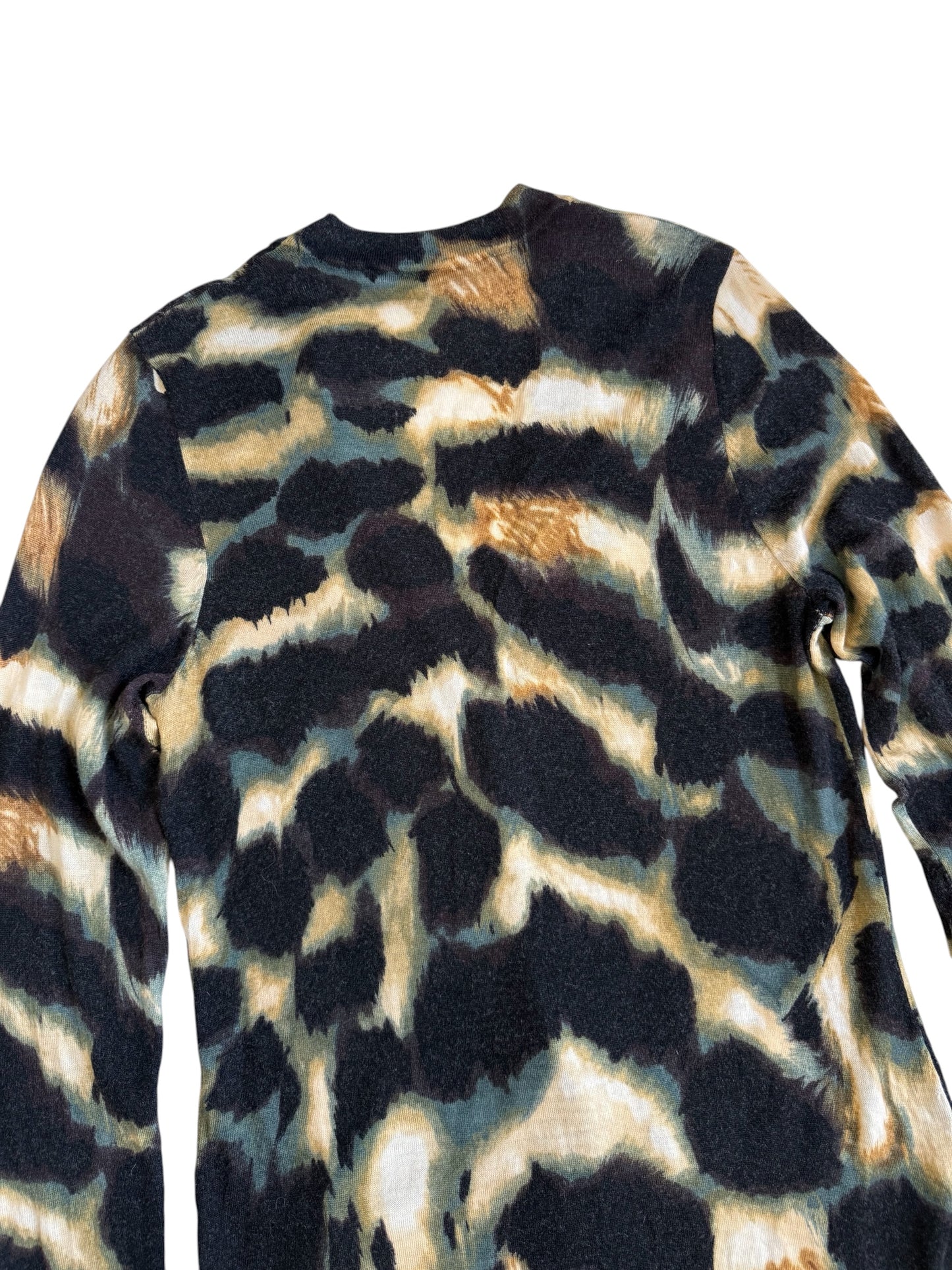 Diane von Furstenberg DVF Wool Abstract Cloud Knit Cardigan Sweater