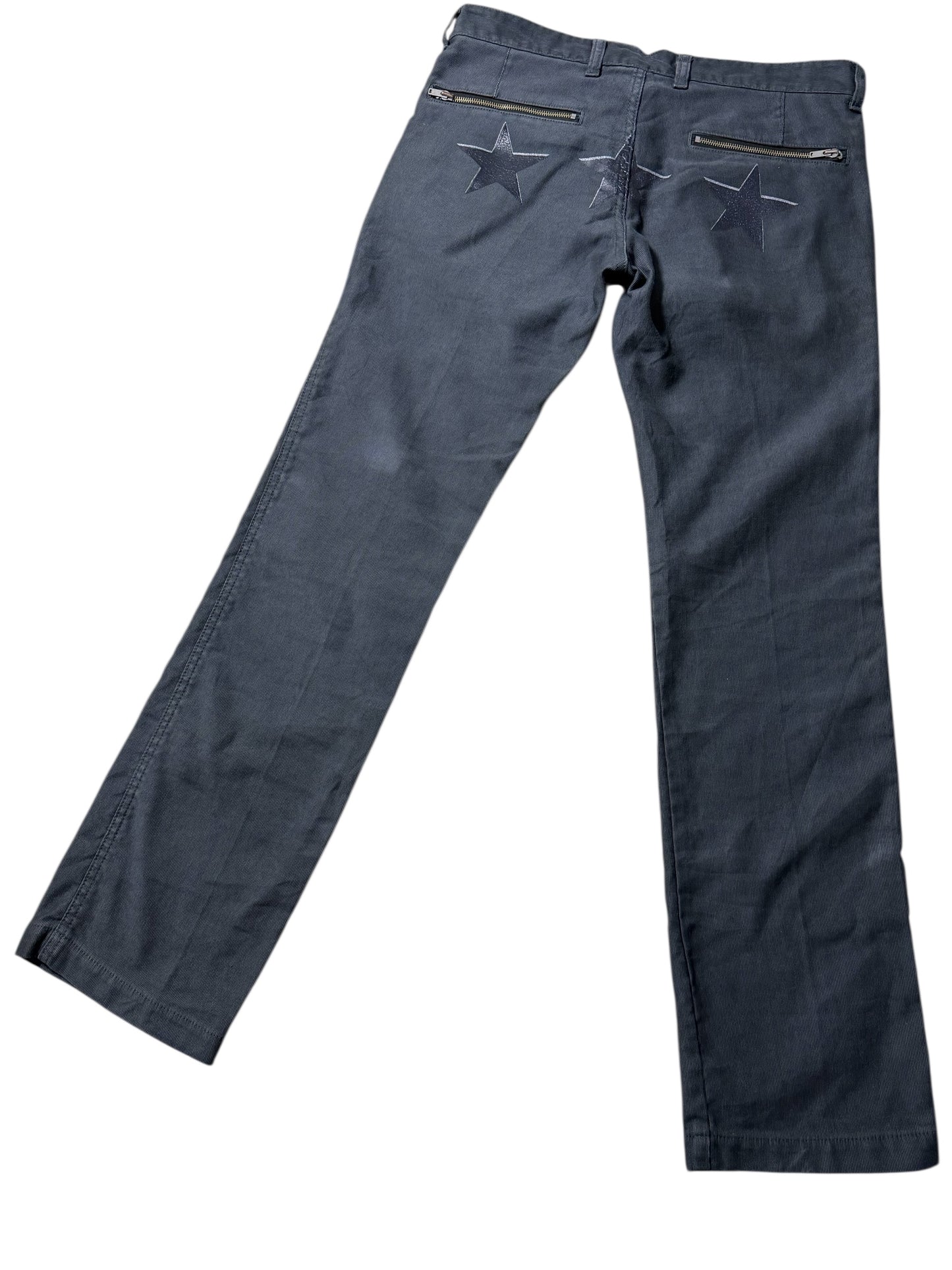 Y2K Biglidue Star Back Zip Pocket Trousers Made In Japan