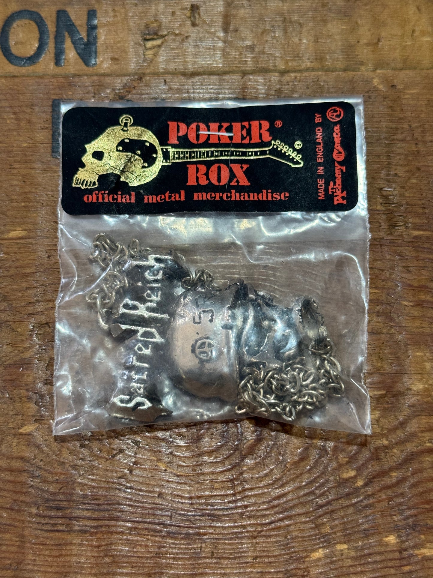 Vintage 1990s Sacred Reich Skull Gas Mask Pendant Necklace Alchemy England
