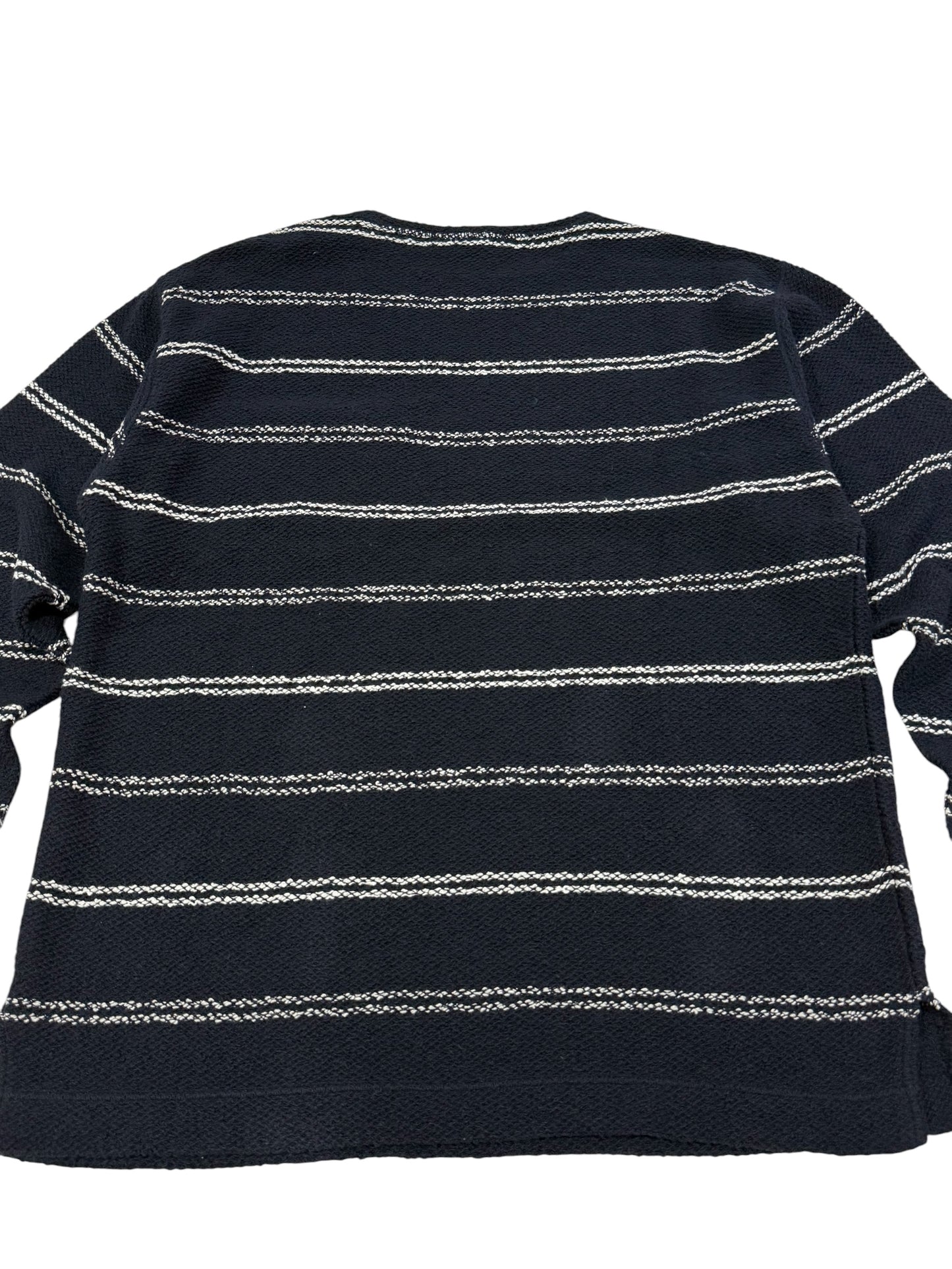 Vintage Andrea Fenzi Messer Fritz Striped Sweater Knit Button Shoulder Pocket Italy