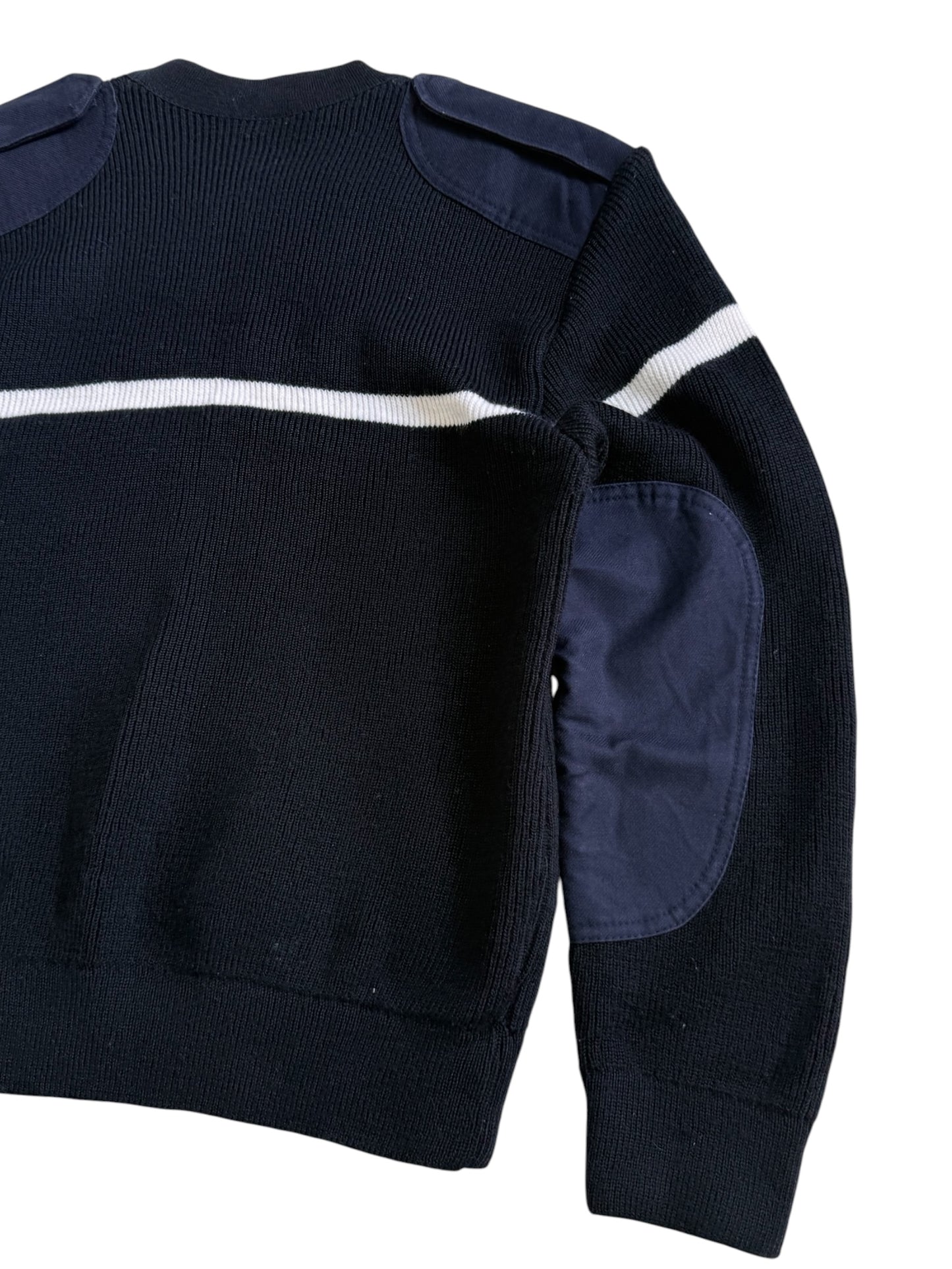 Vintage French Gendarmerie Wool Commando Sweater Made in France Military Knit
