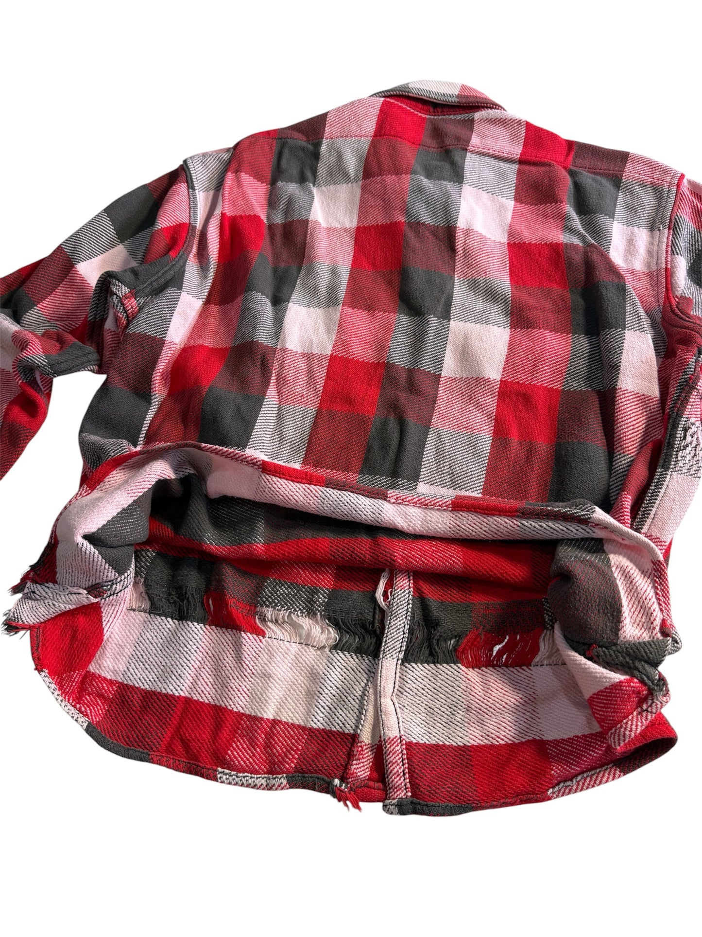 Vintage Distressed Plaid Flannel Shirt