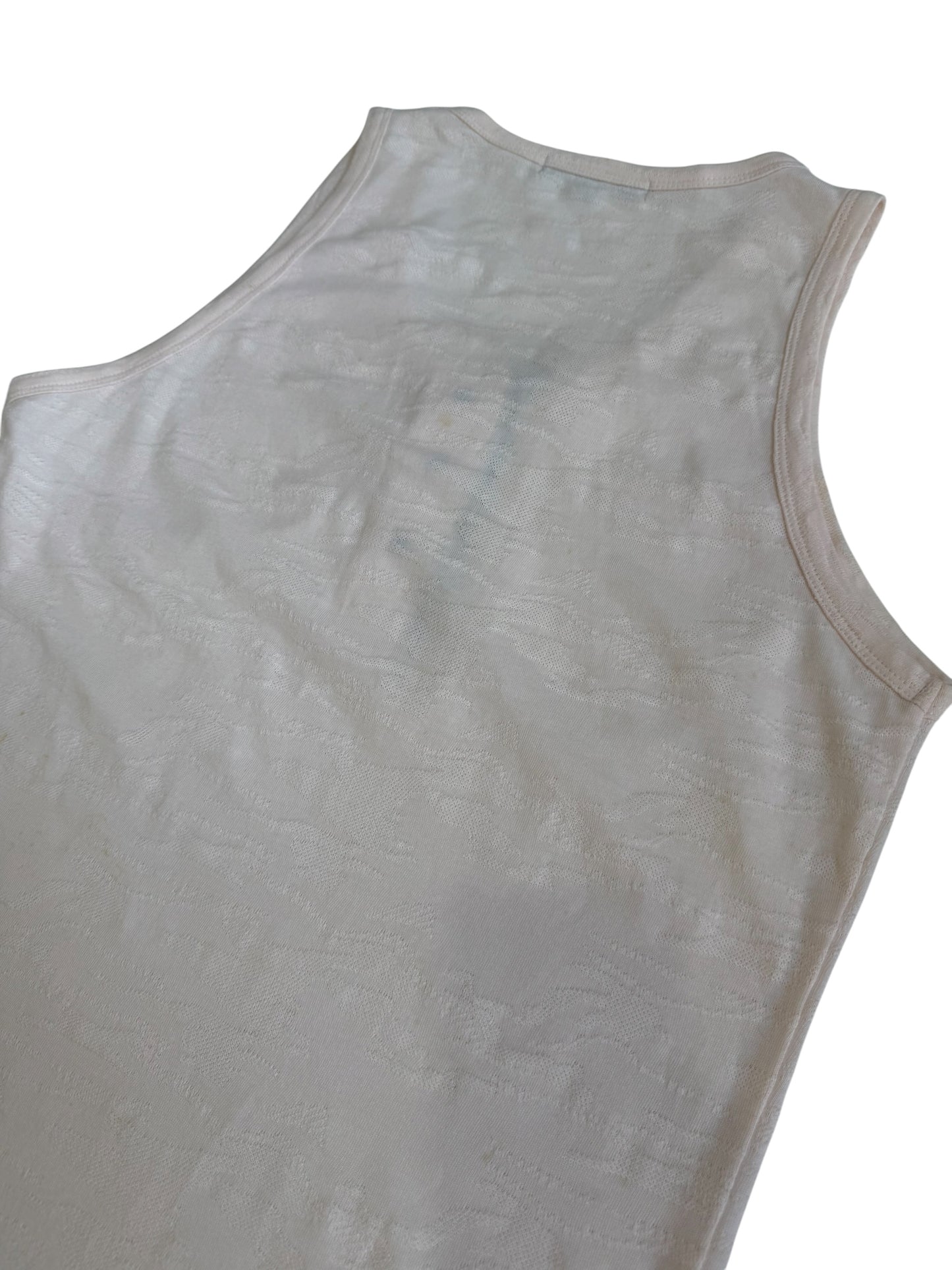In The Attic Slub Knit Henley Tank Top Zipper Distressed Grunge Y2K