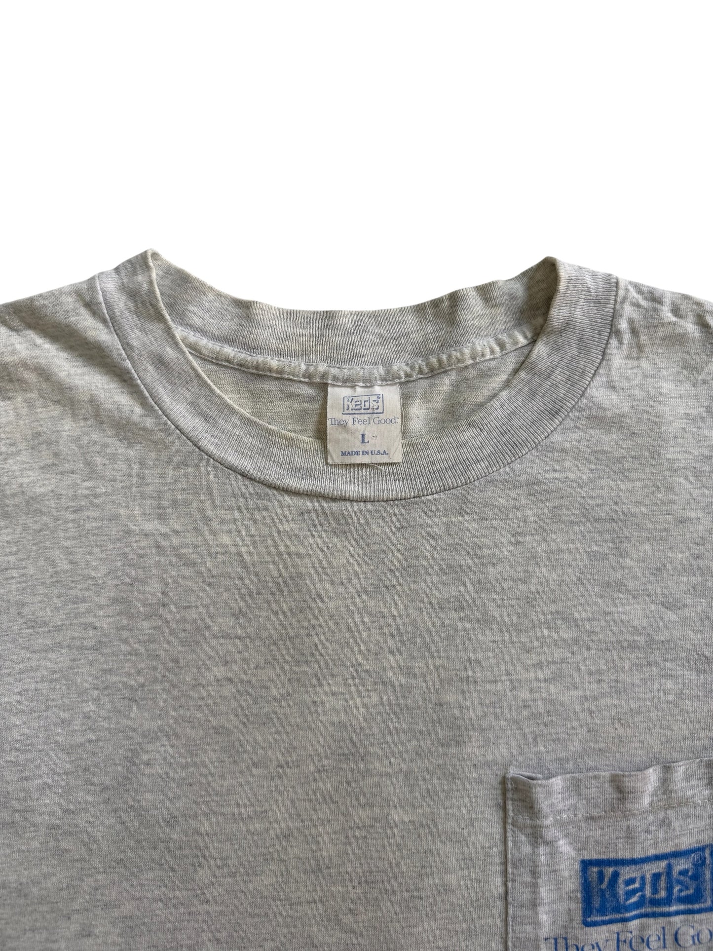 Vintage 1995 Keds They Feel Good Promo Pocket Tshirt Made in USA