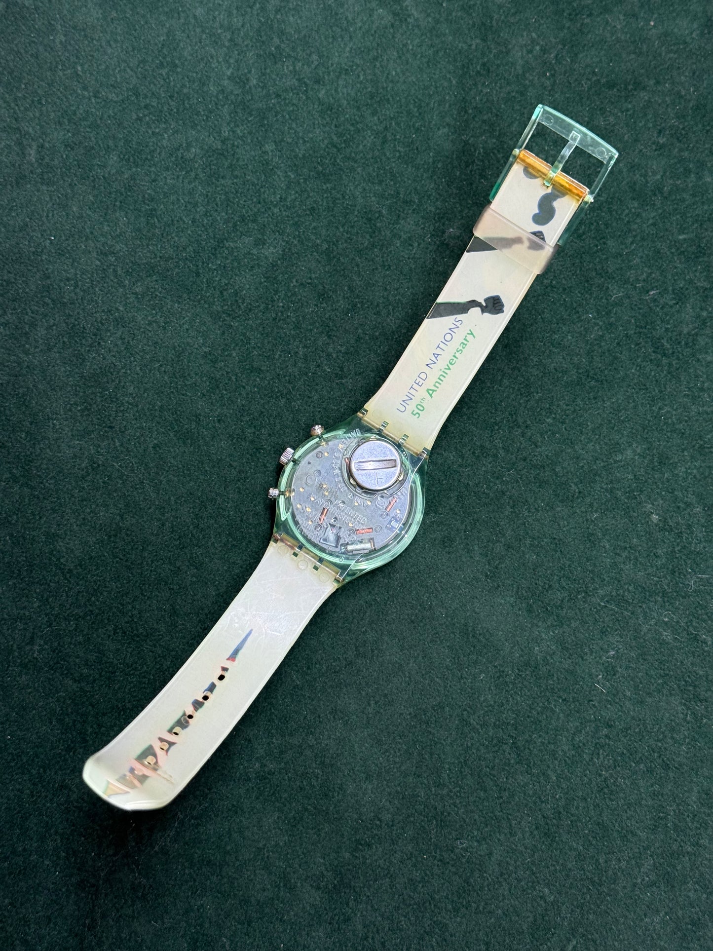 Vintage Swatch 50th Anniversary United Nation AG 1994 Chronograph Watch