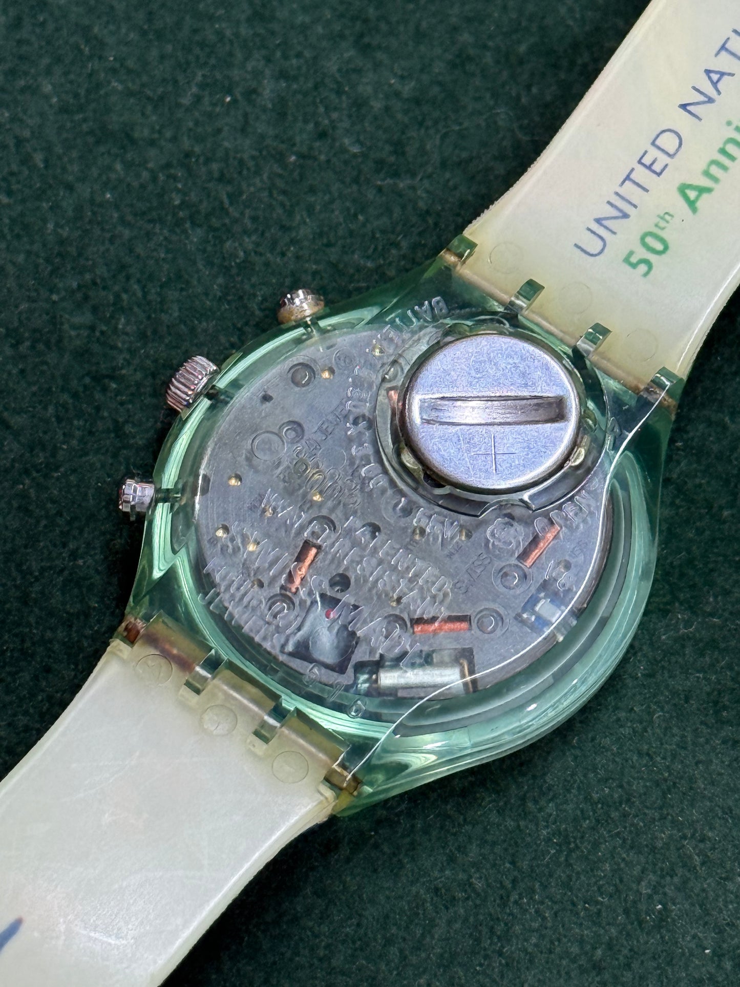 Vintage Swatch 50th Anniversary United Nation AG 1994 Chronograph Watch
