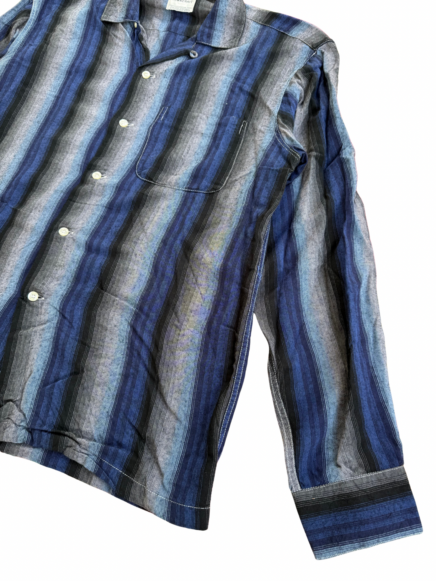 Vintage 1960s Penney’s Towncraft Shadow Stripe Rayon Shirt