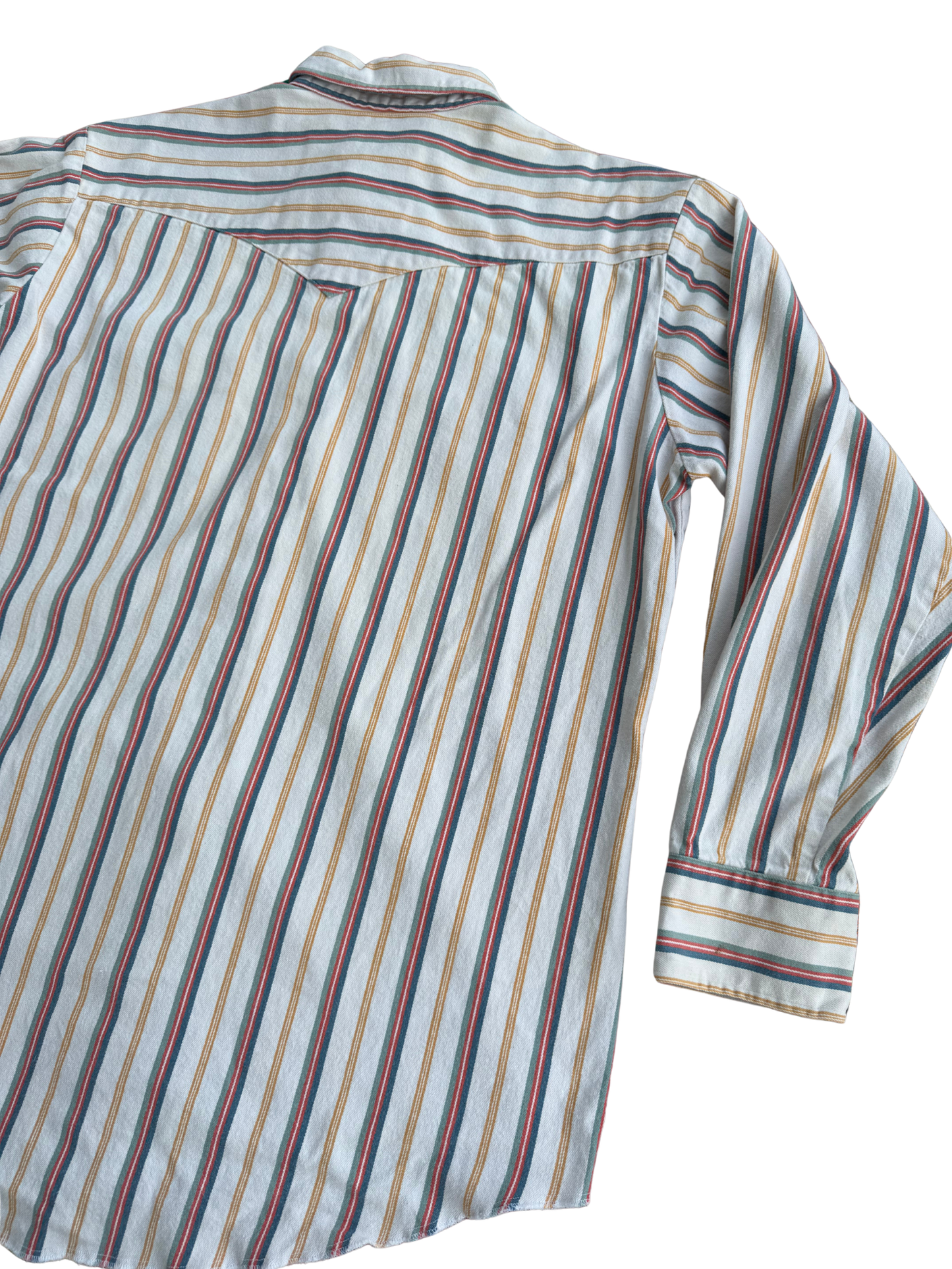 Vintage 1970s Saddle King Western Striped Cotton Shirt