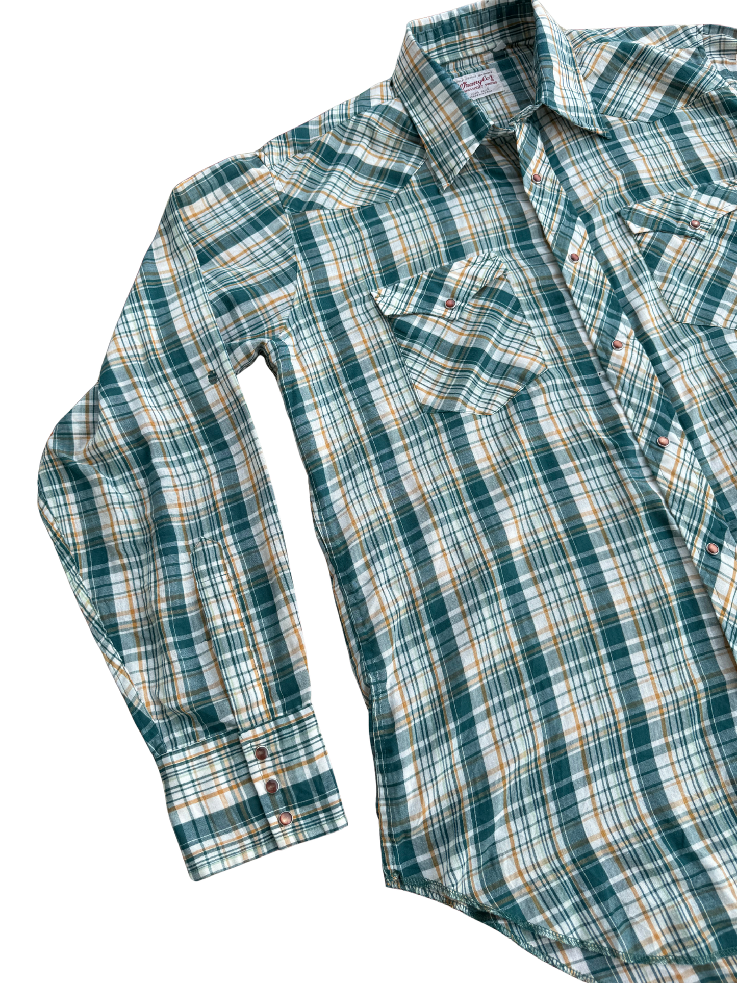 Vintage Wrangler “Permanent Press” Plaid Western Shirt