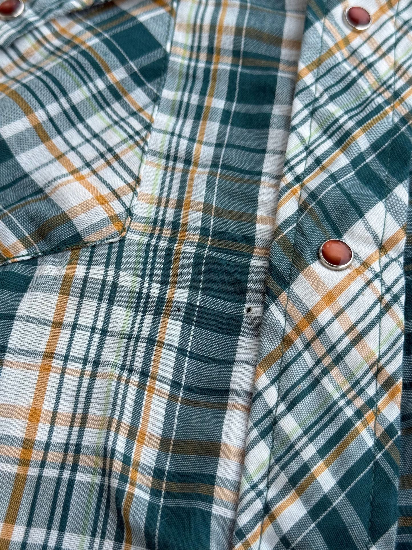 Vintage Wrangler “Permanent Press” Plaid Western Shirt