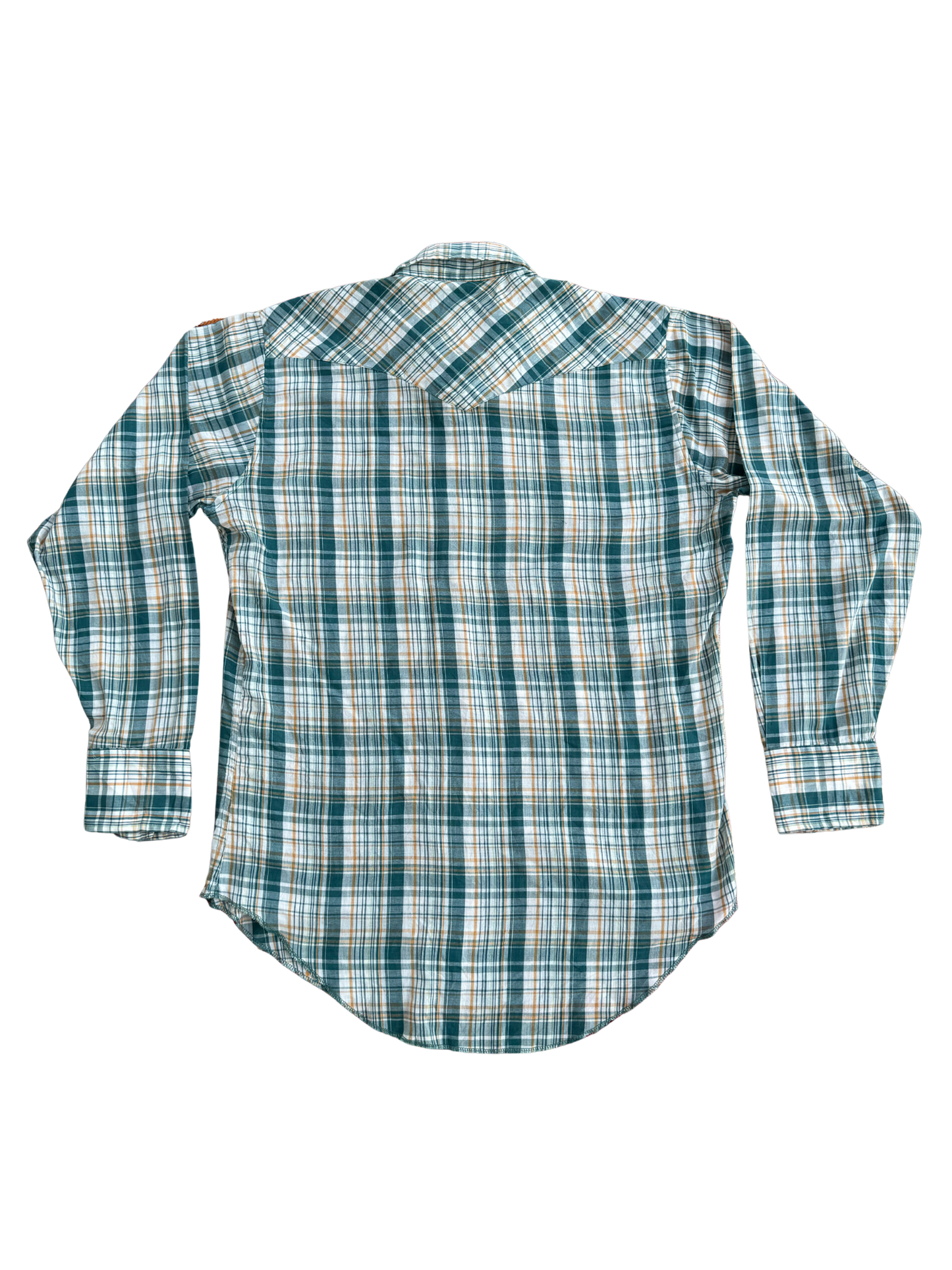 Vintage Wrangler “Permanent Press” Plaid Western Shirt
