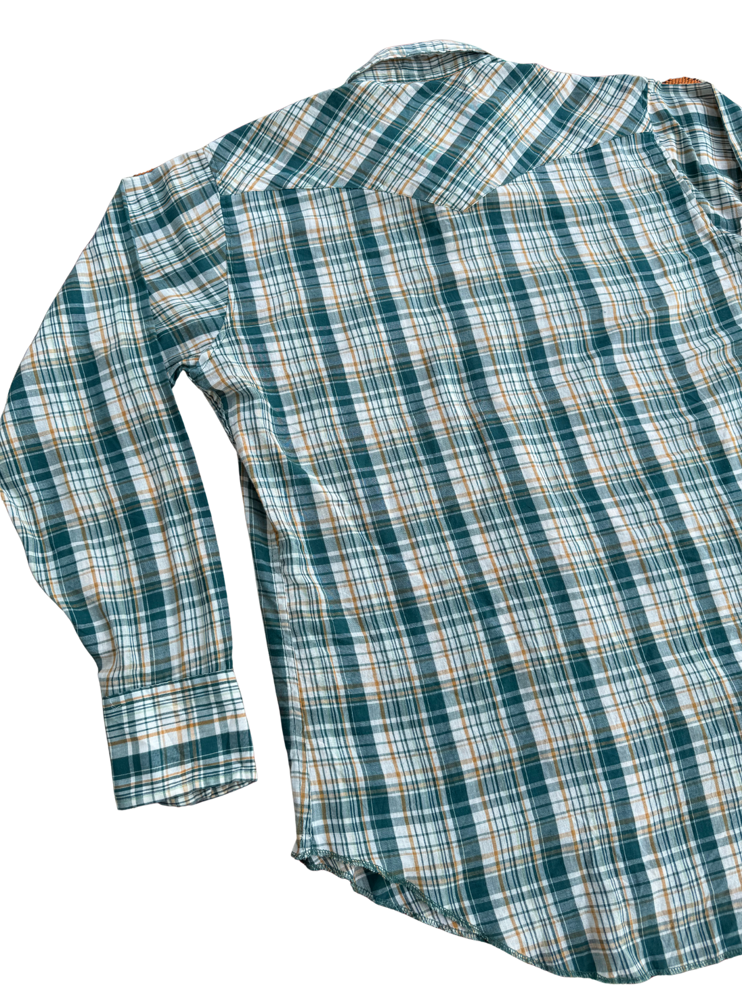 Vintage Wrangler “Permanent Press” Plaid Western Shirt