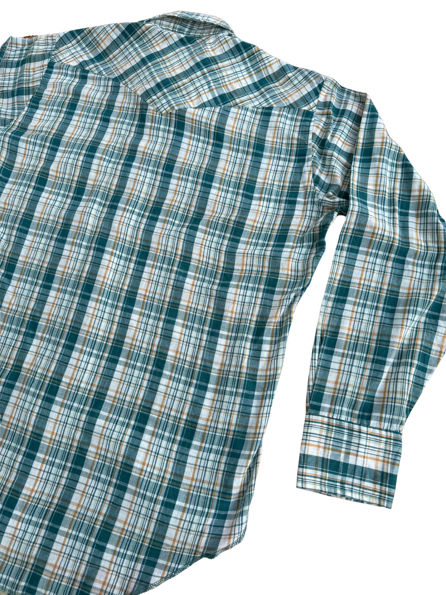 Vintage Wrangler “Permanent Press” Plaid Western Shirt