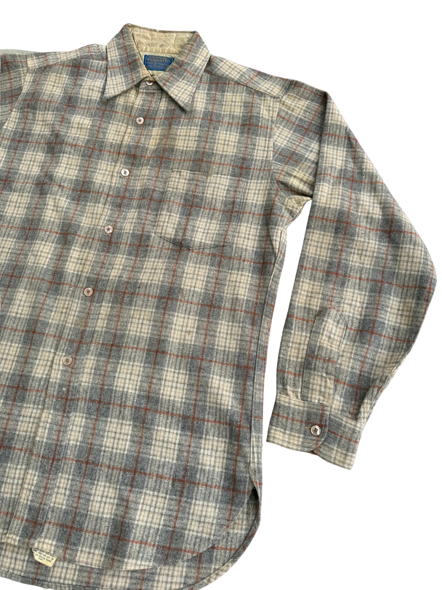 Vintage 1960s Pendleton “Grey Rust Check” Board Shirt