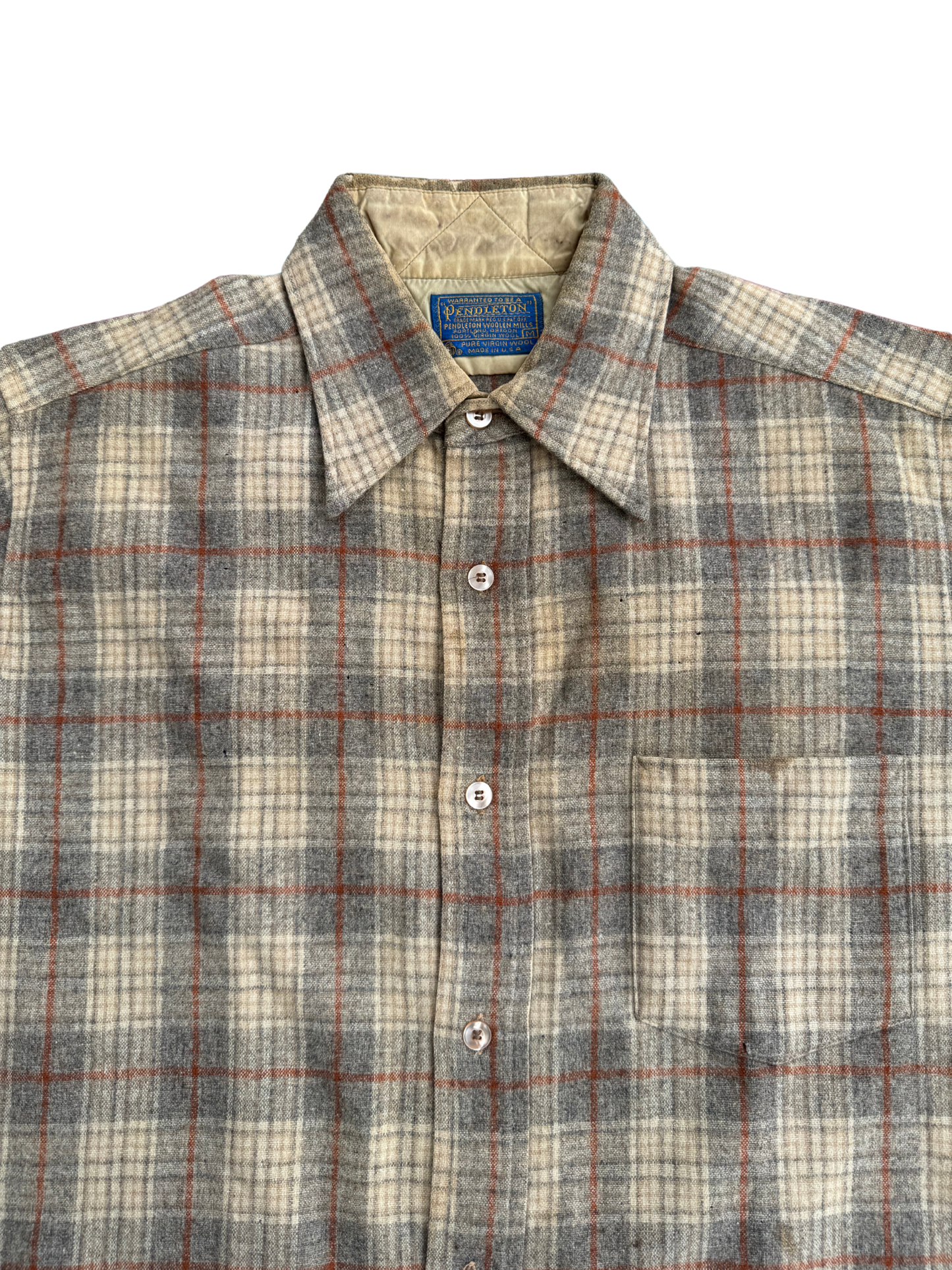Vintage 1960s Pendleton “Grey Rust Check” Board Shirt