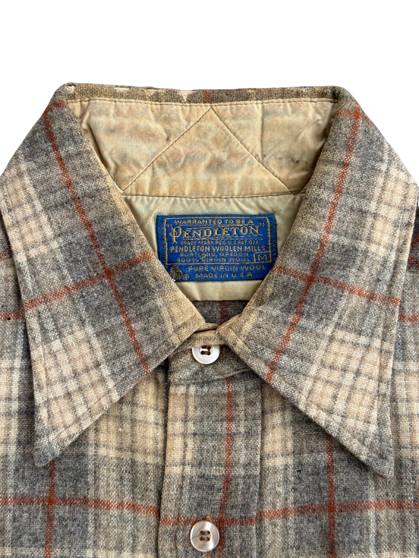Vintage 1960s Pendleton “Grey Rust Check” Board Shirt