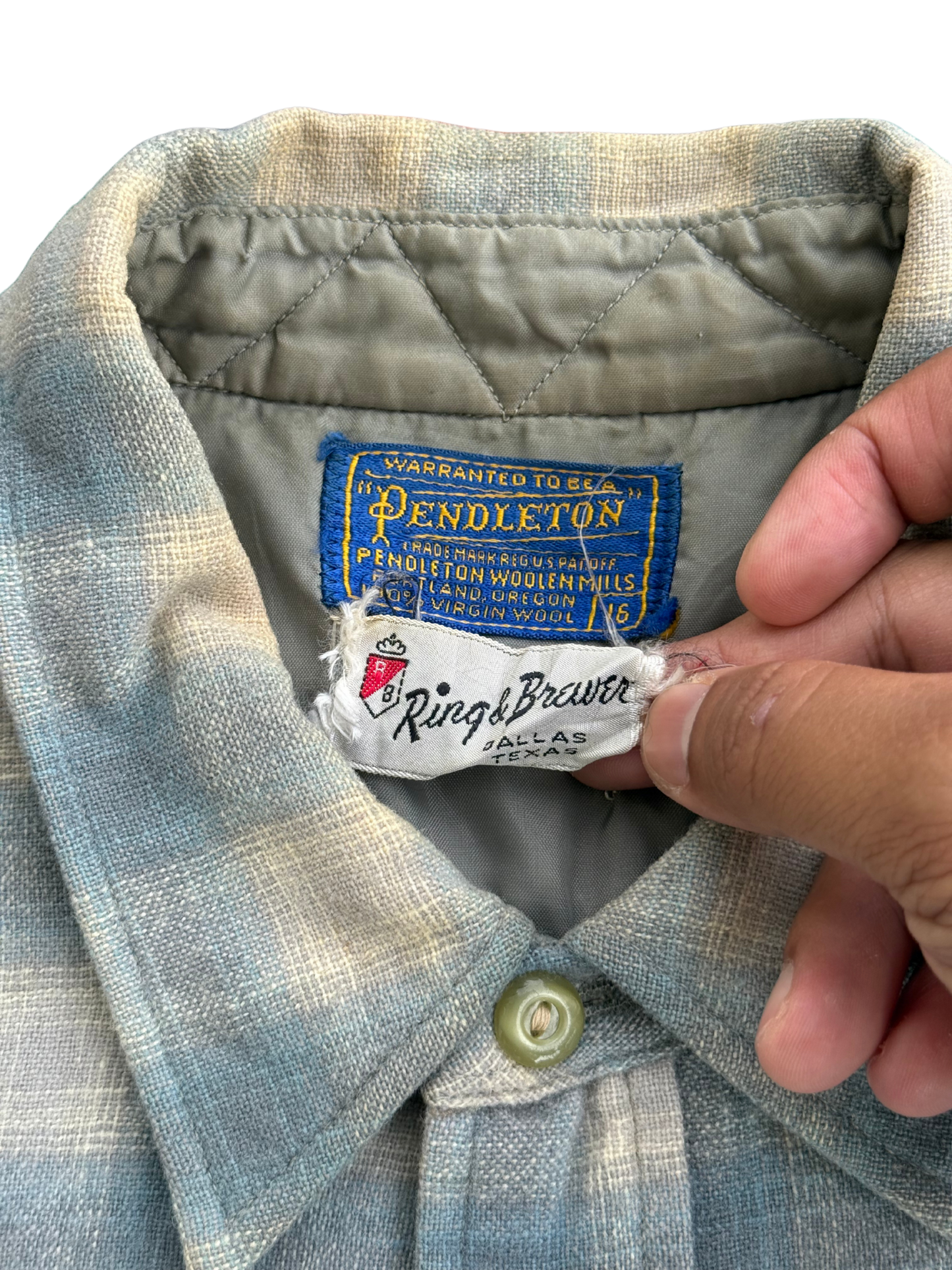 Vintage 1950s Pendleton x Ring & Brewer “Sky Check” Board Shirt