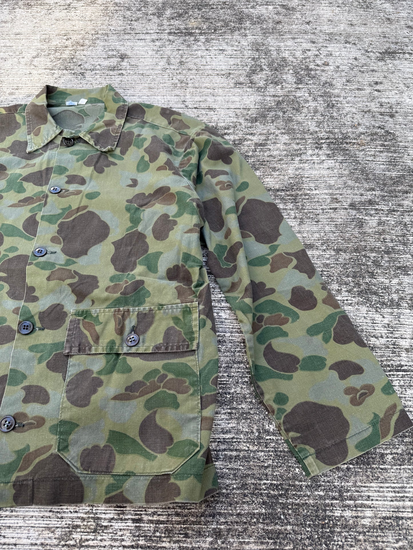 Vintage 1950s–60s Union Made ILGWU Frogskin Camo Hunting Jacket – USA Made