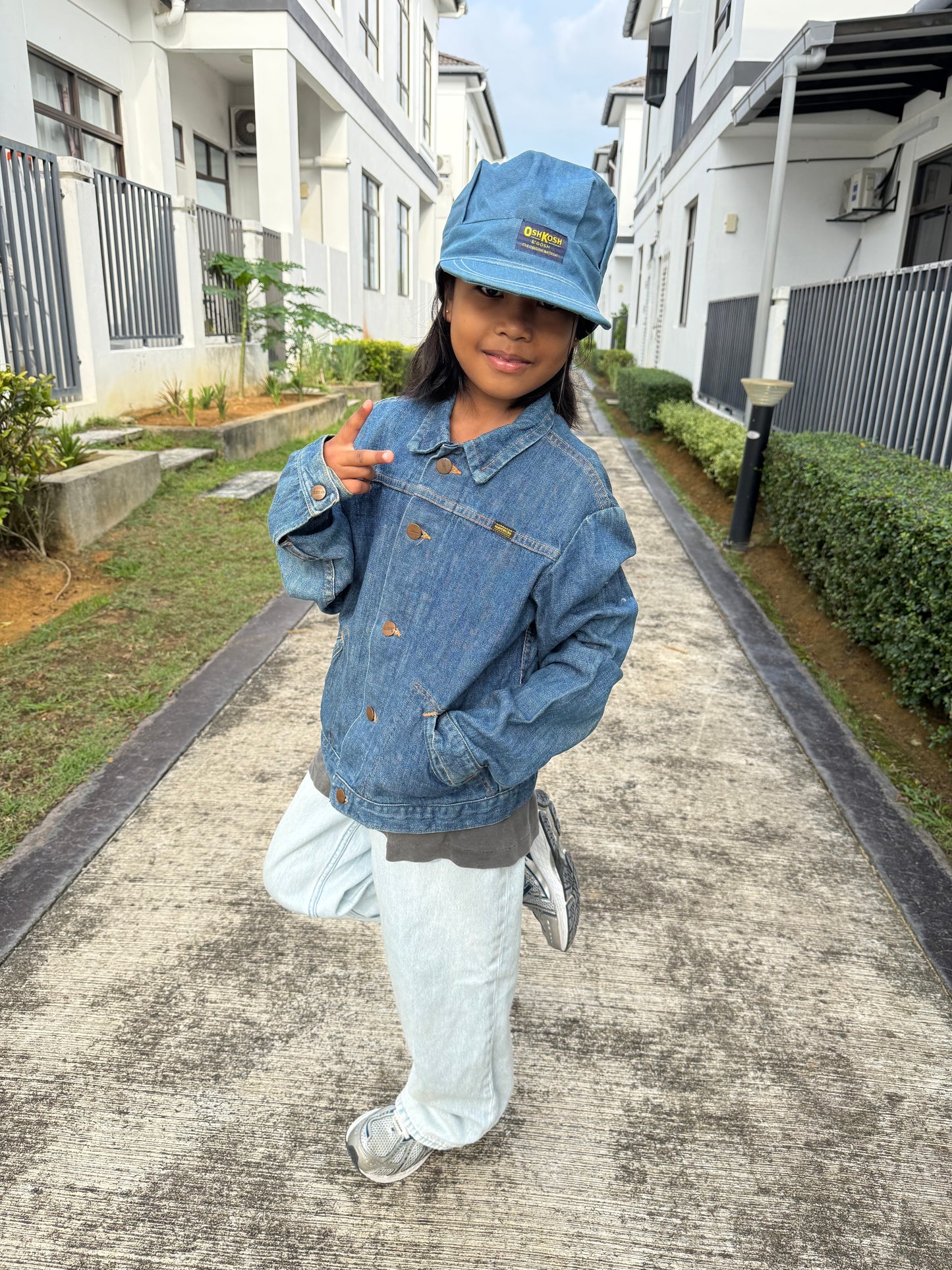 Vintage OshKosh B’Gosh Kids Chambray Cap Blue Made in USA