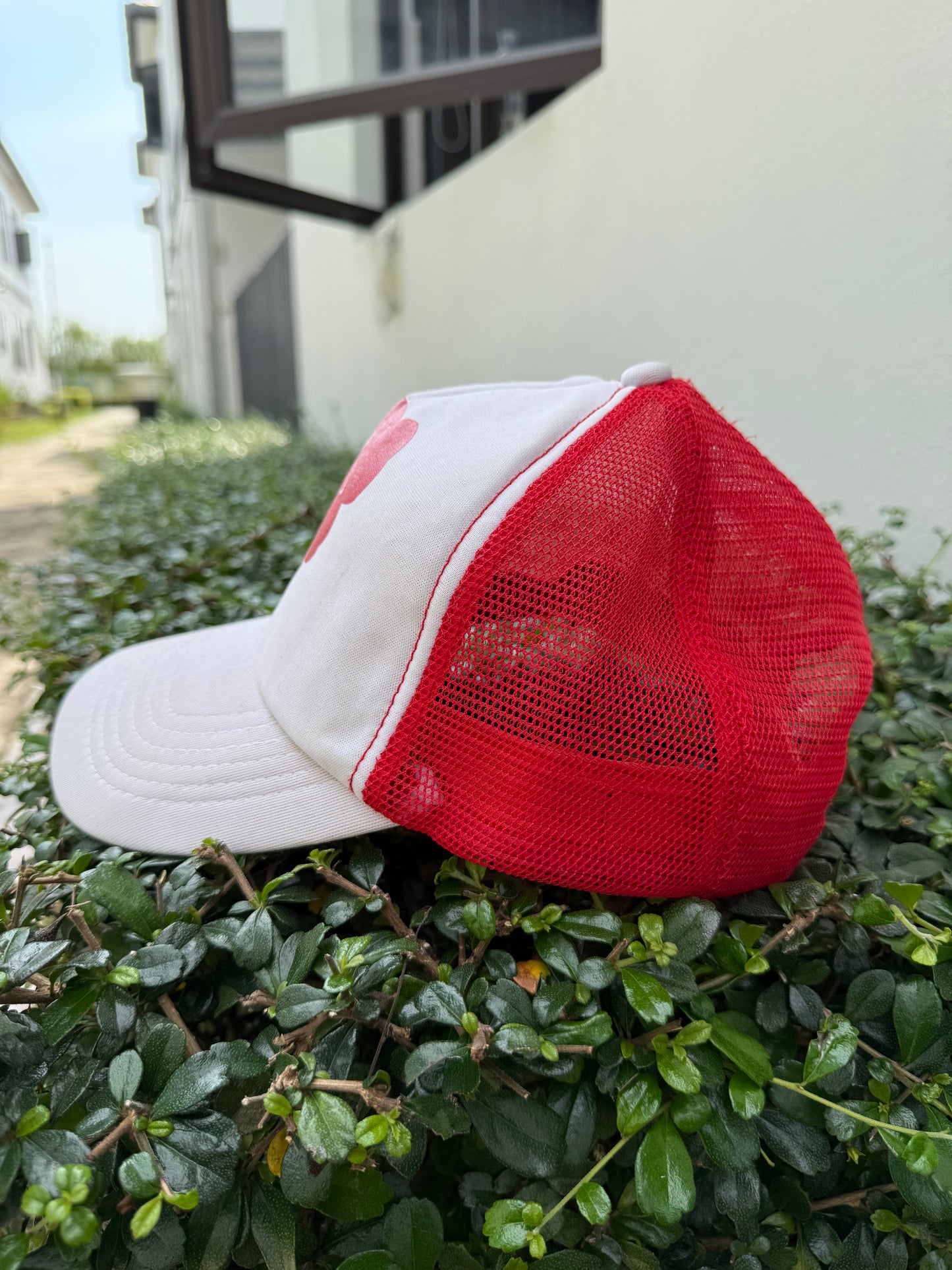 BAPE x KAWS Trucker Cap – Red/White Mesh Snapback Hat Early 2000s
