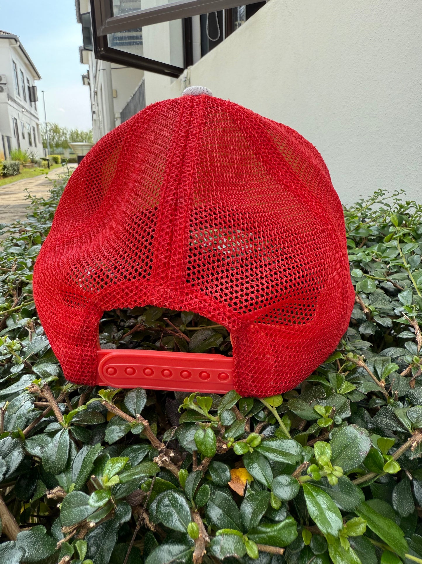 BAPE x KAWS Trucker Cap – Red/White Mesh Snapback Hat Early 2000s