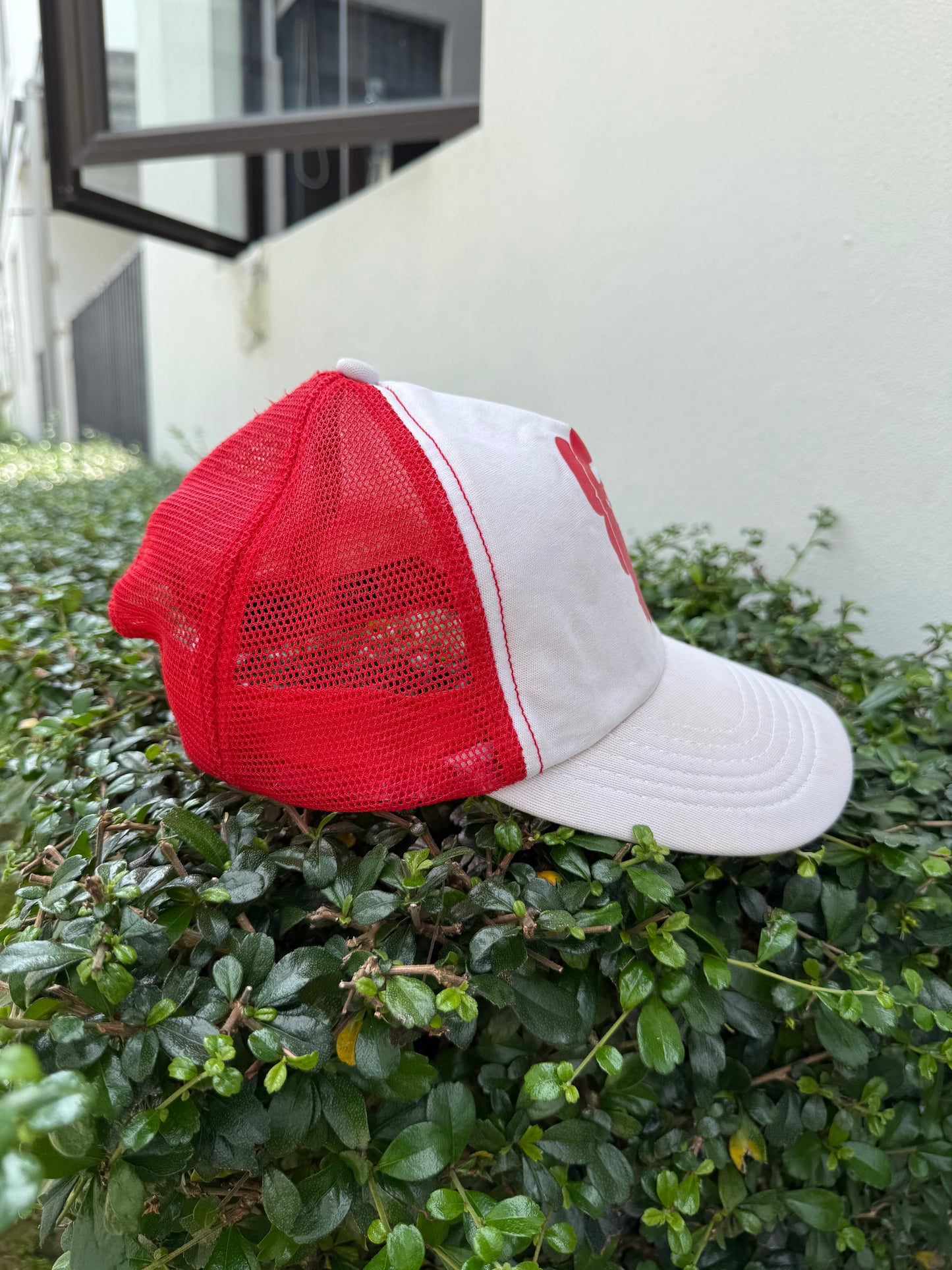 BAPE x KAWS Trucker Cap – Red/White Mesh Snapback Hat Early 2000s