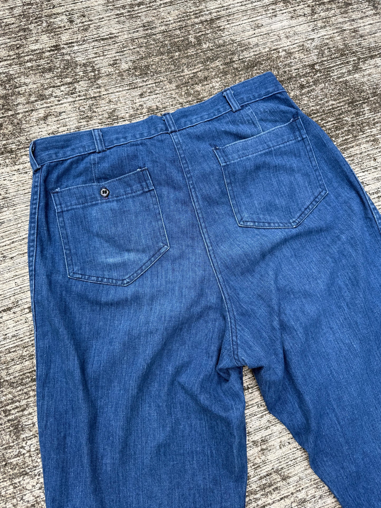 Vintage 1980s U.S. Navy Denim Utility Bell Bottom Trousers