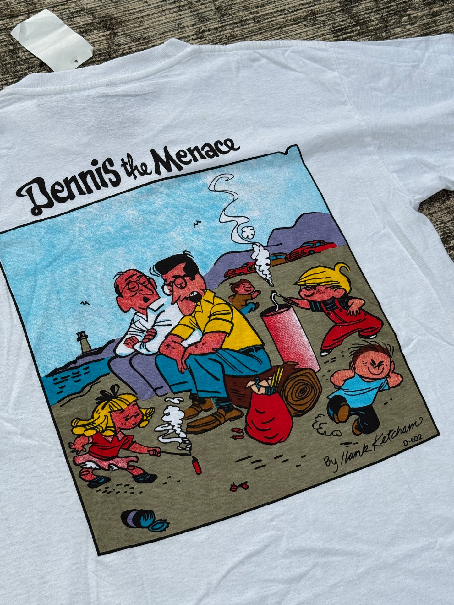Vintage 1990s Dennis the Menace Cartoon T-Shirt – Hank Ketcham Comic Tee – Double Sided