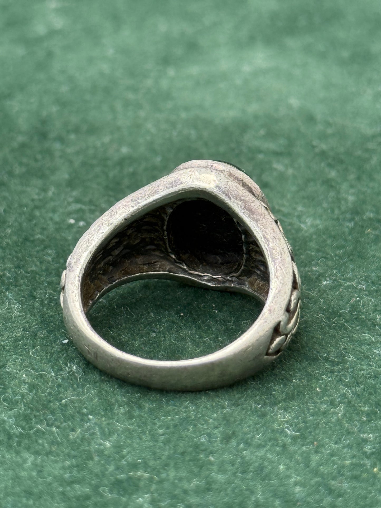 Vintage 1990s Code Z Gothic Cross Ring with Black Onyx – Japanese Silver Jewelry