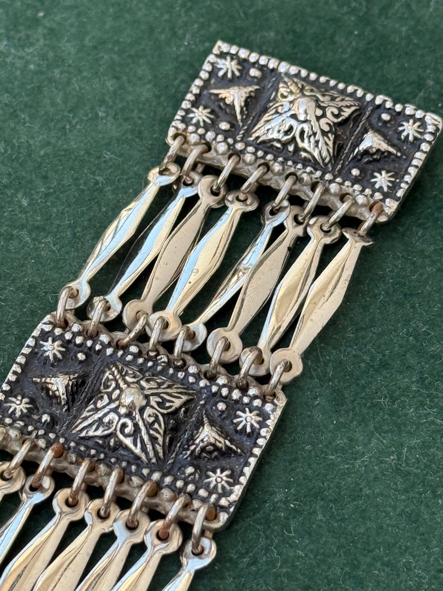Vintage Mexican Sterling Silver Taxco Panel Bracelet