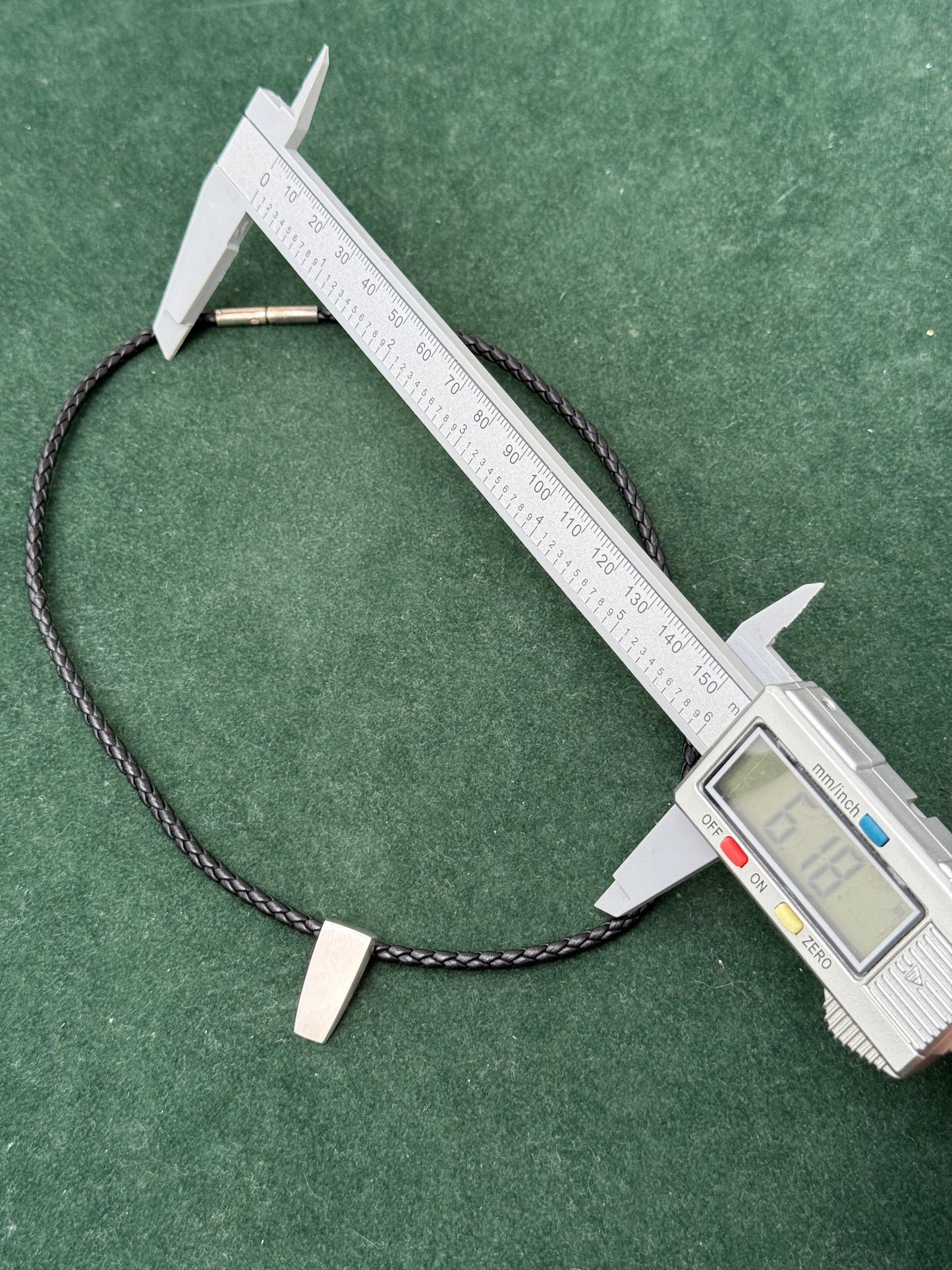 Georg Jensen Denmark 925 Silver Pendant on Braided Leather Necklace