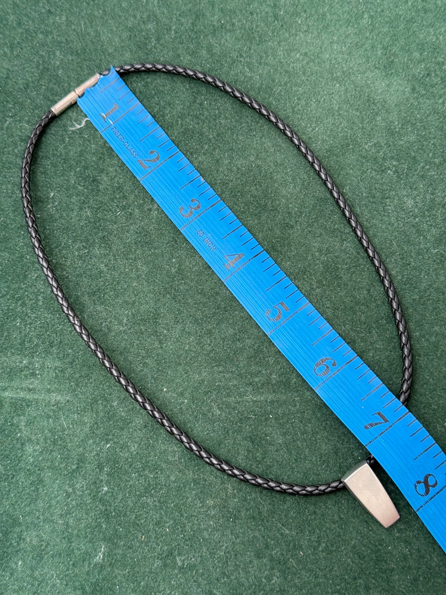 Georg Jensen Denmark 925 Silver Pendant on Braided Leather Necklace